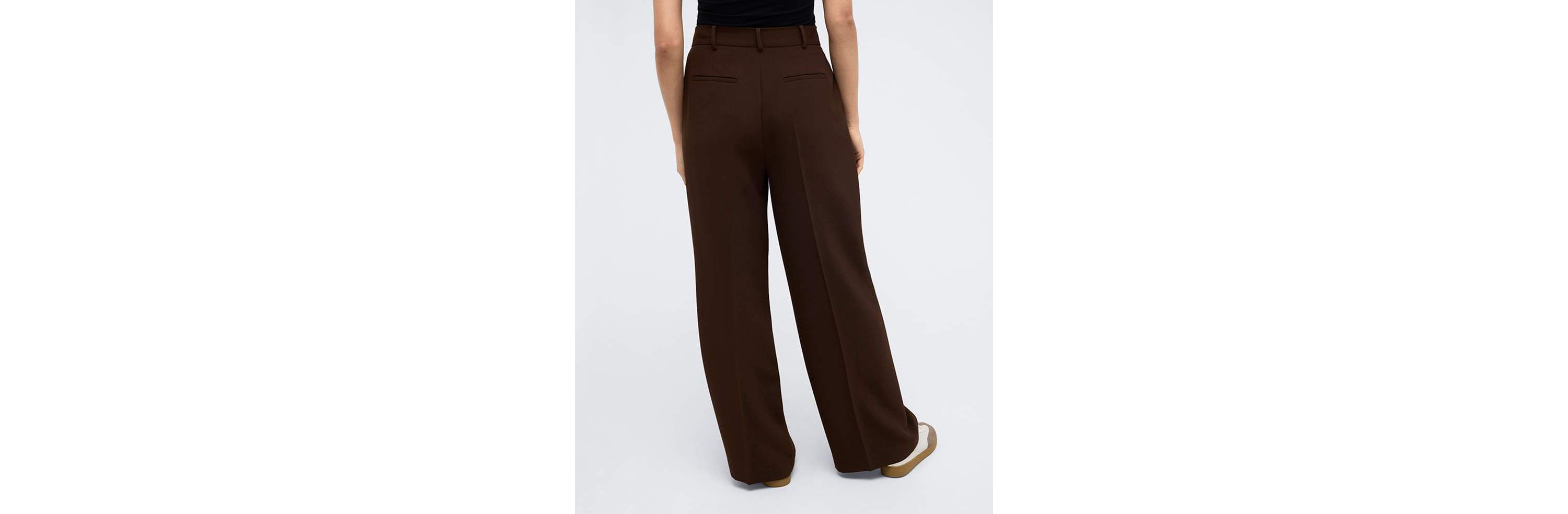 Twill High Rise Wide Leg Trouser