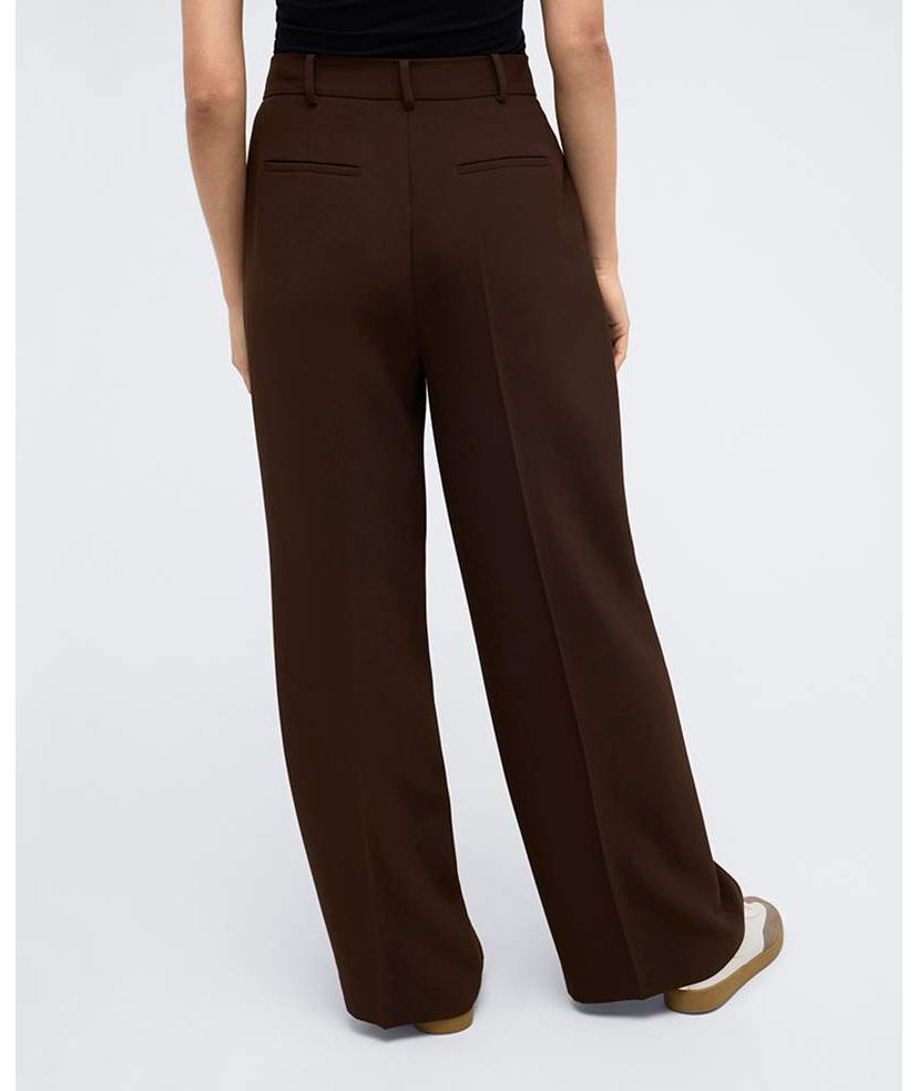 Twill High Rise Wide Leg Trouser