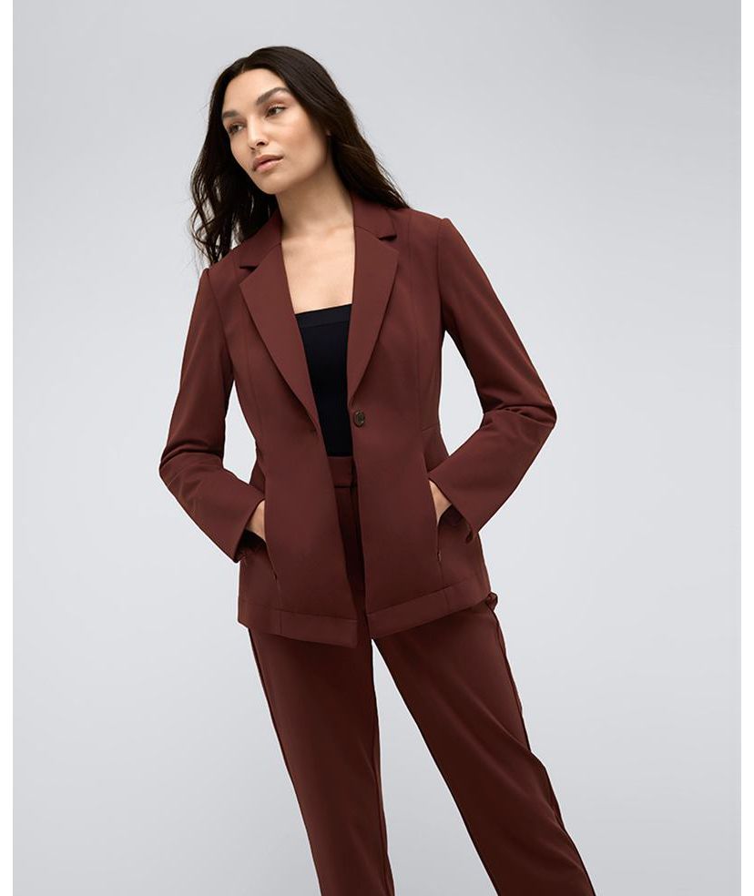 Athletic Stretch One Button Notch Collar Blazer
