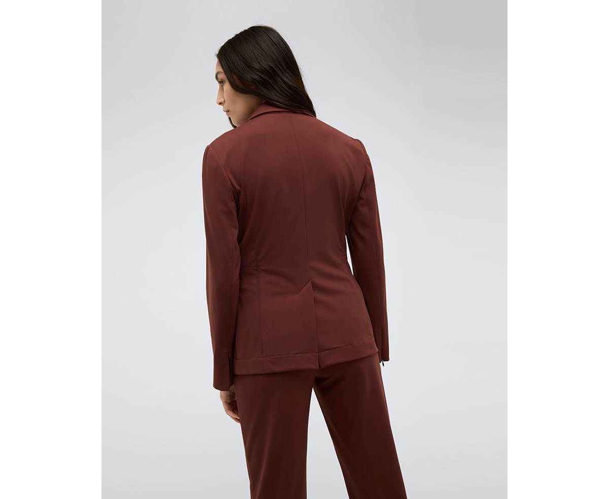 Athletic Stretch One Button Notch Collar Blazer