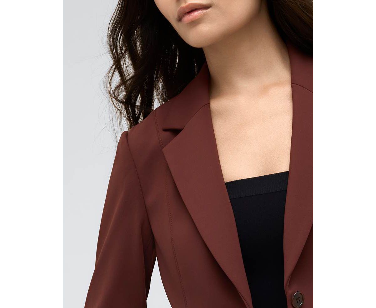 Athletic Stretch One Button Notch Collar Blazer