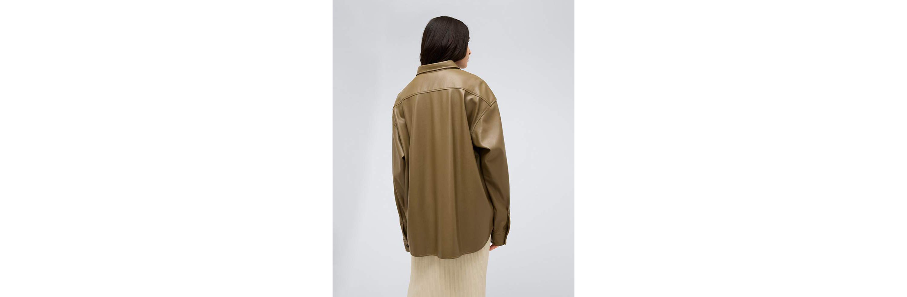 Vegan Leather Oversized Shacket