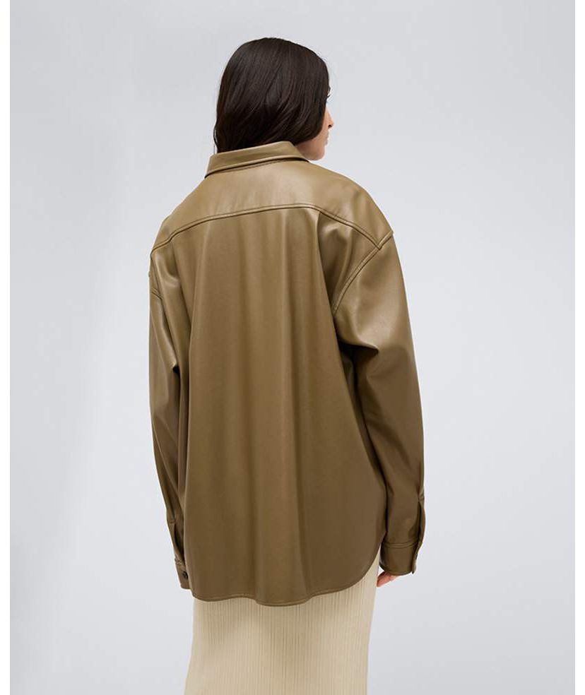 Vegan Leather Oversized Shacket
