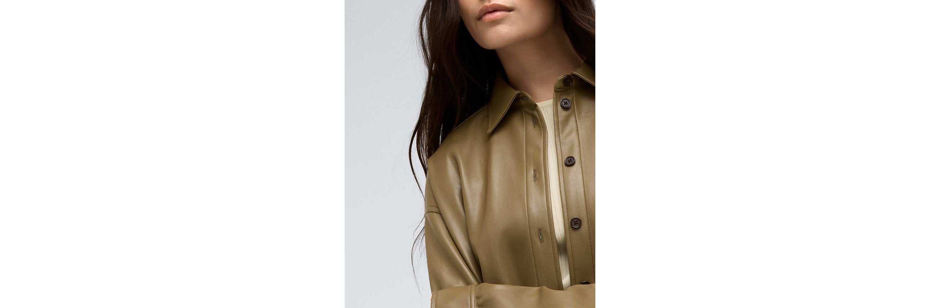 Vegan Leather Oversized Shacket