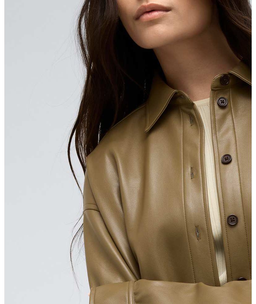 Vegan Leather Oversized Shacket