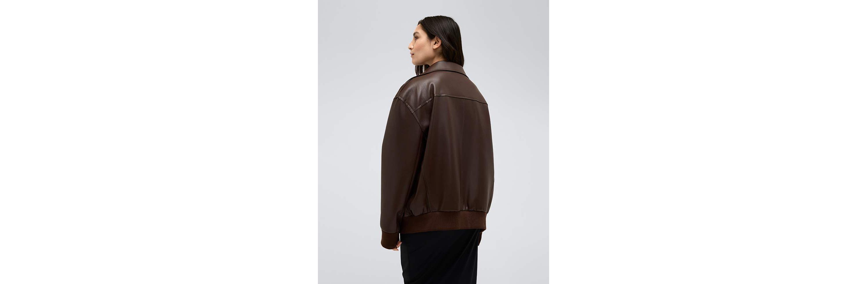 Vegan Leather Oversized Raw Edge Moto Jacket