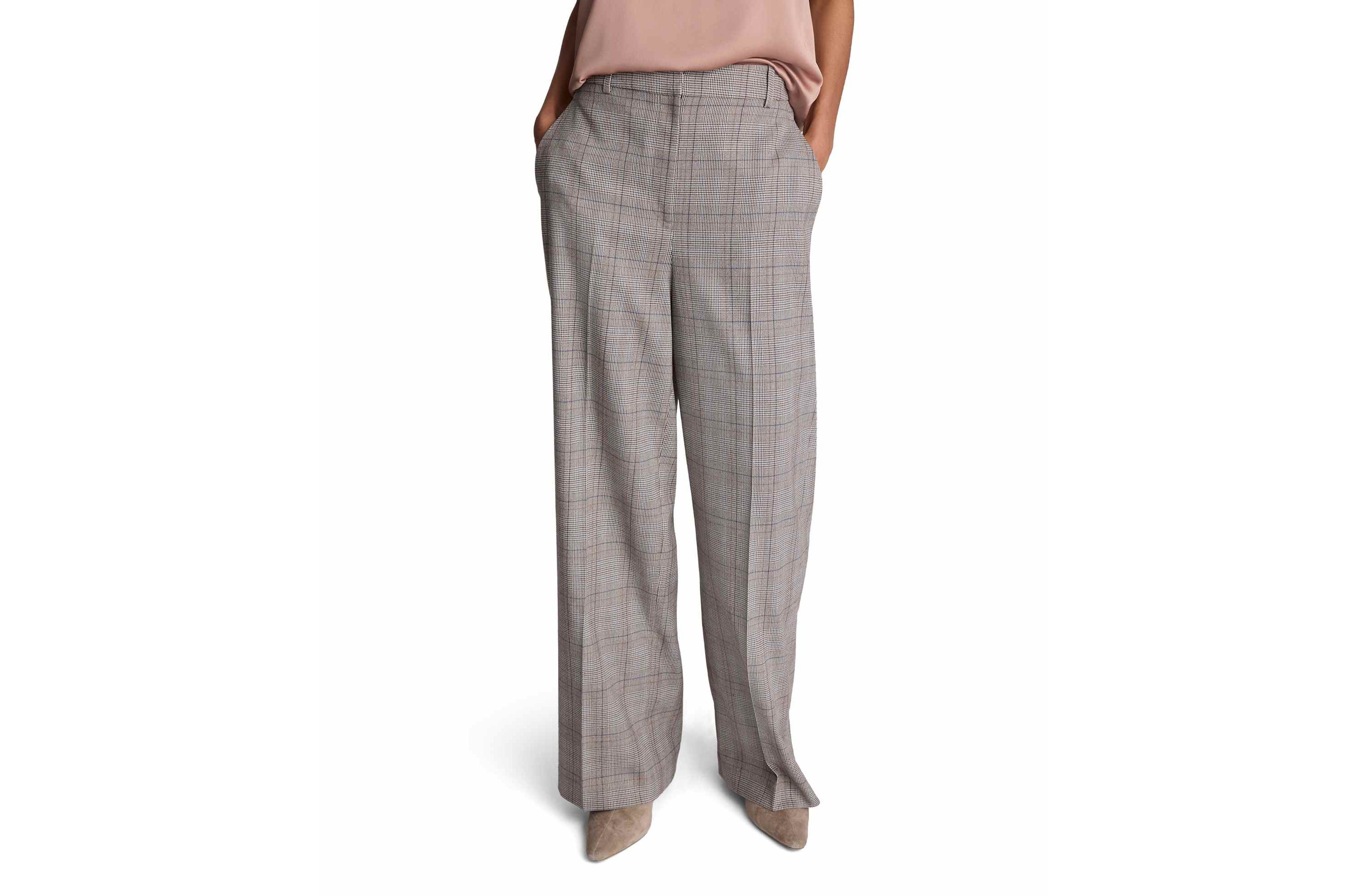 Fly Front High Rise Wide Leg Pant