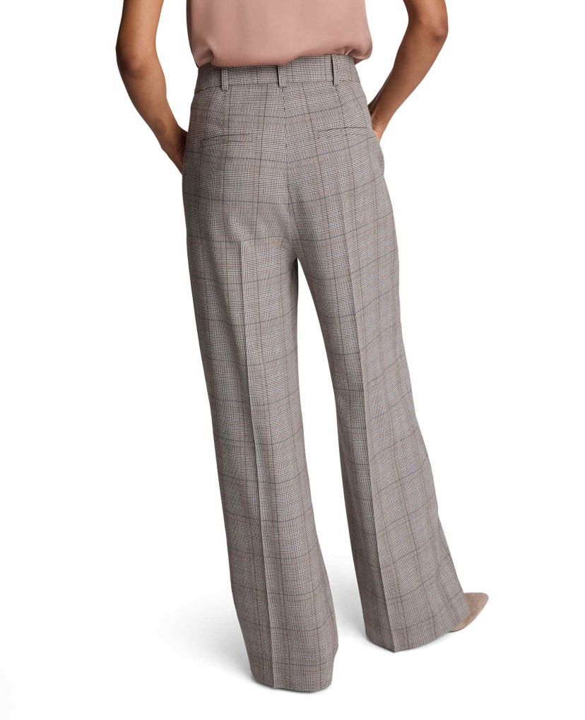 Fly Front High Rise Wide Leg Pant