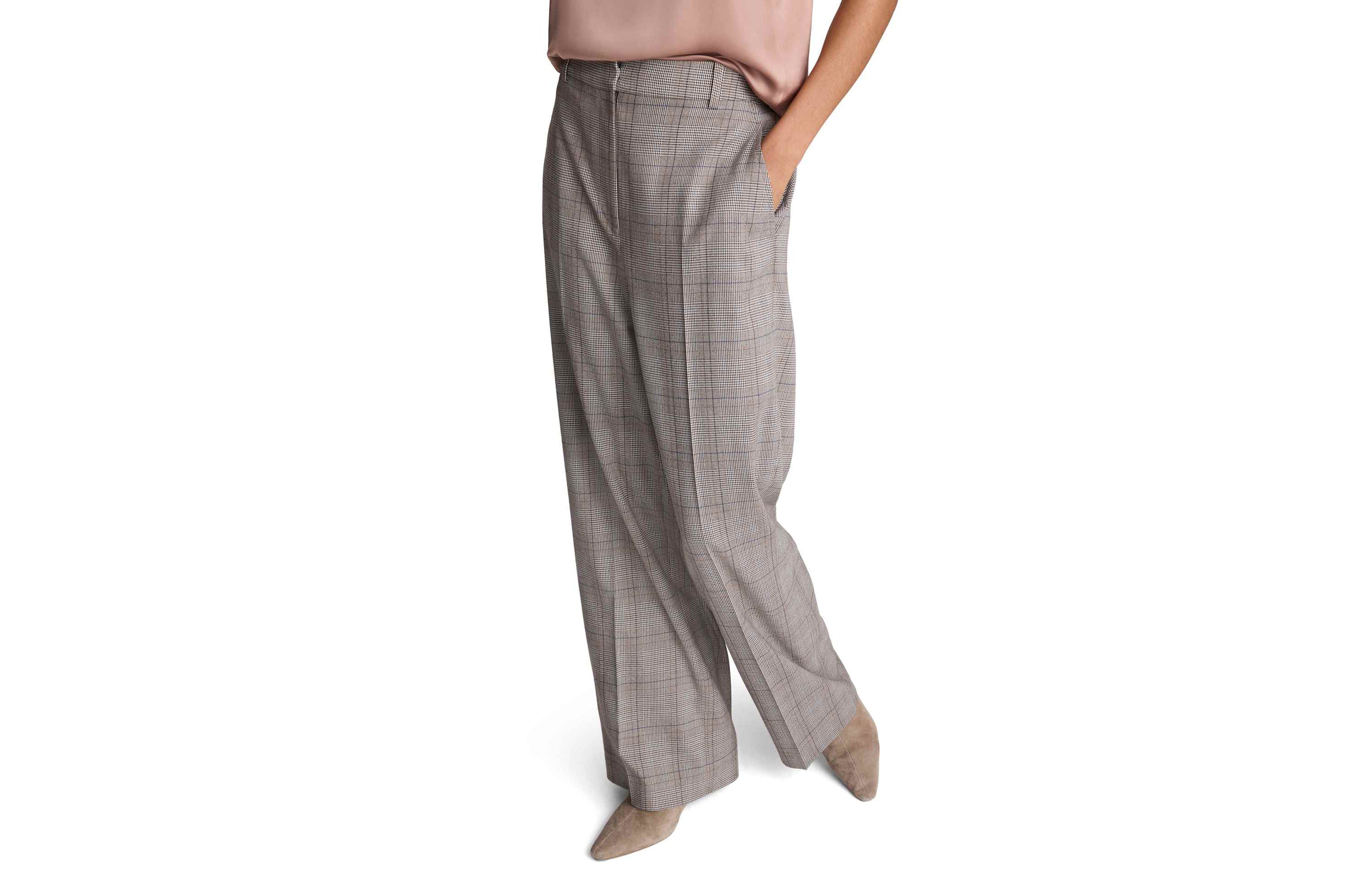 Fly Front High Rise Wide Leg Pant