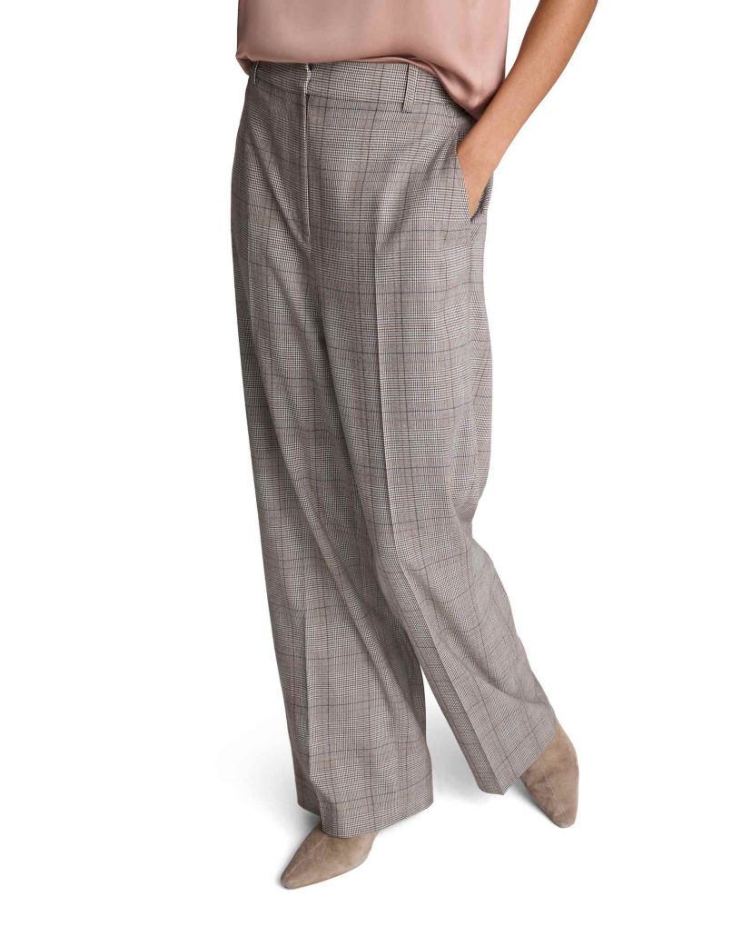 Fly Front High Rise Wide Leg Pant