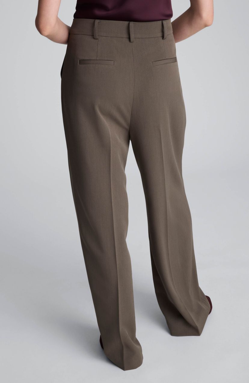 Melange Pleat Front Wide Leg Pant