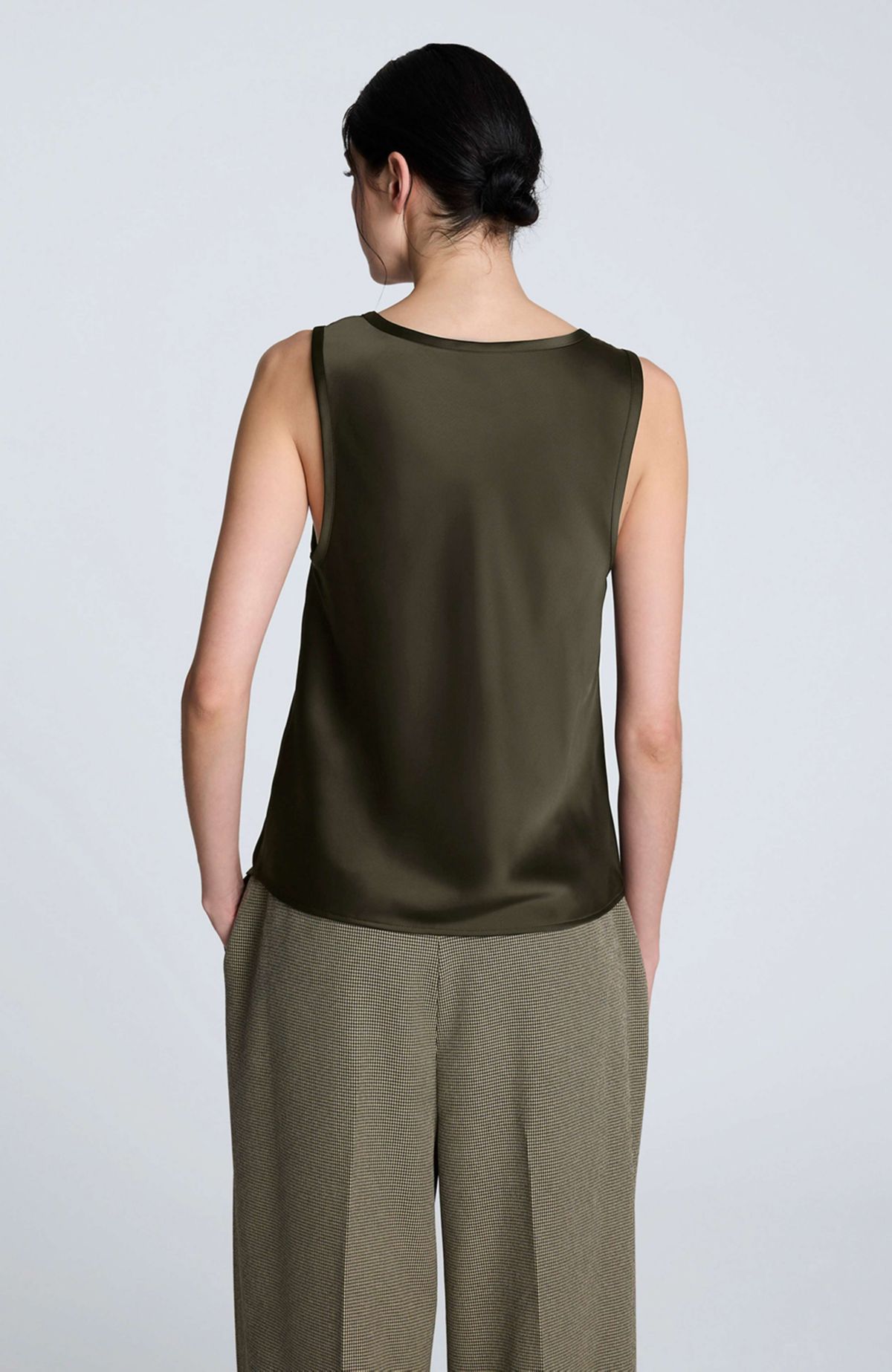 Satin Scoop Neck Tank