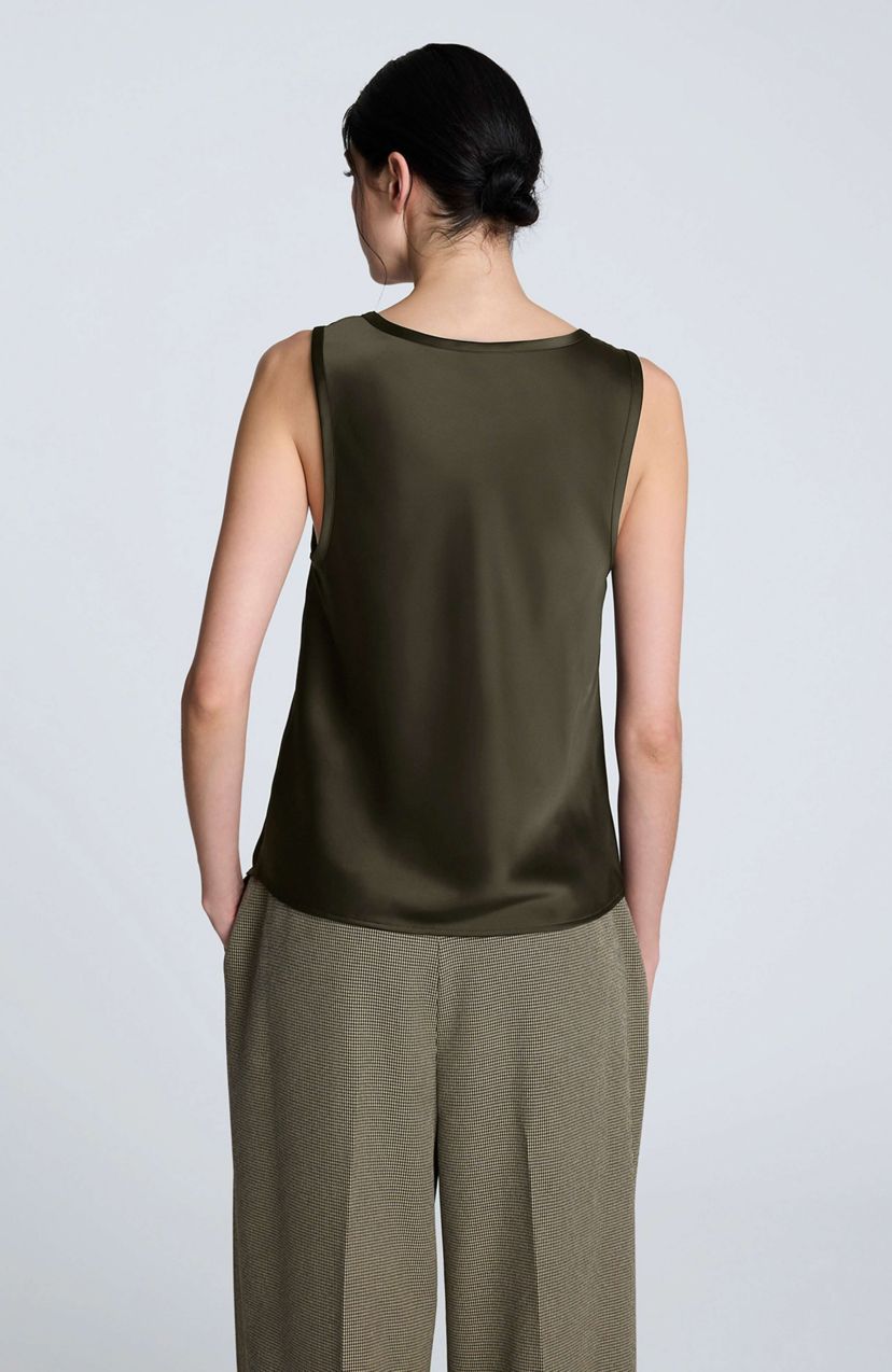 Satin Scoop Neck Tank