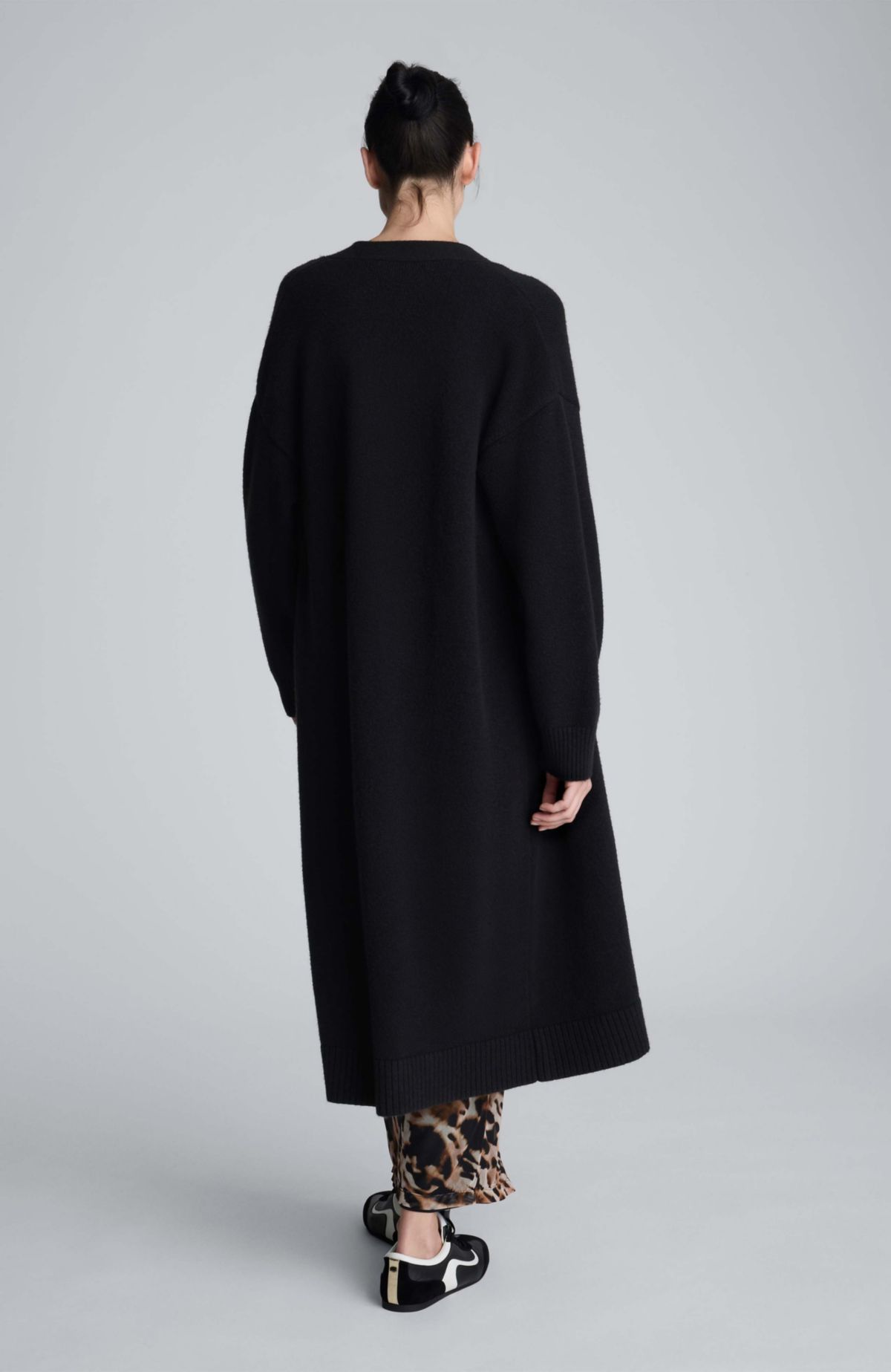 Button Front Long Cardigan