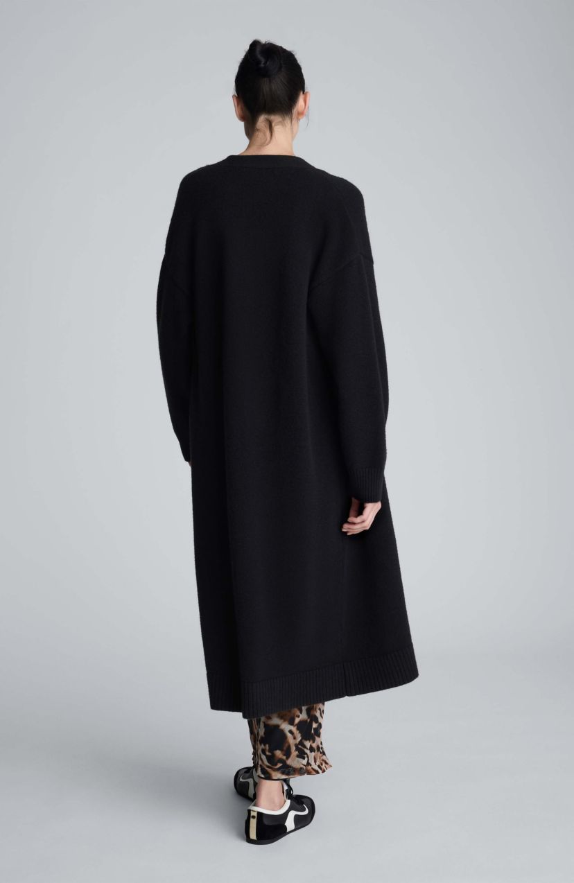 Button Front Long Cardigan