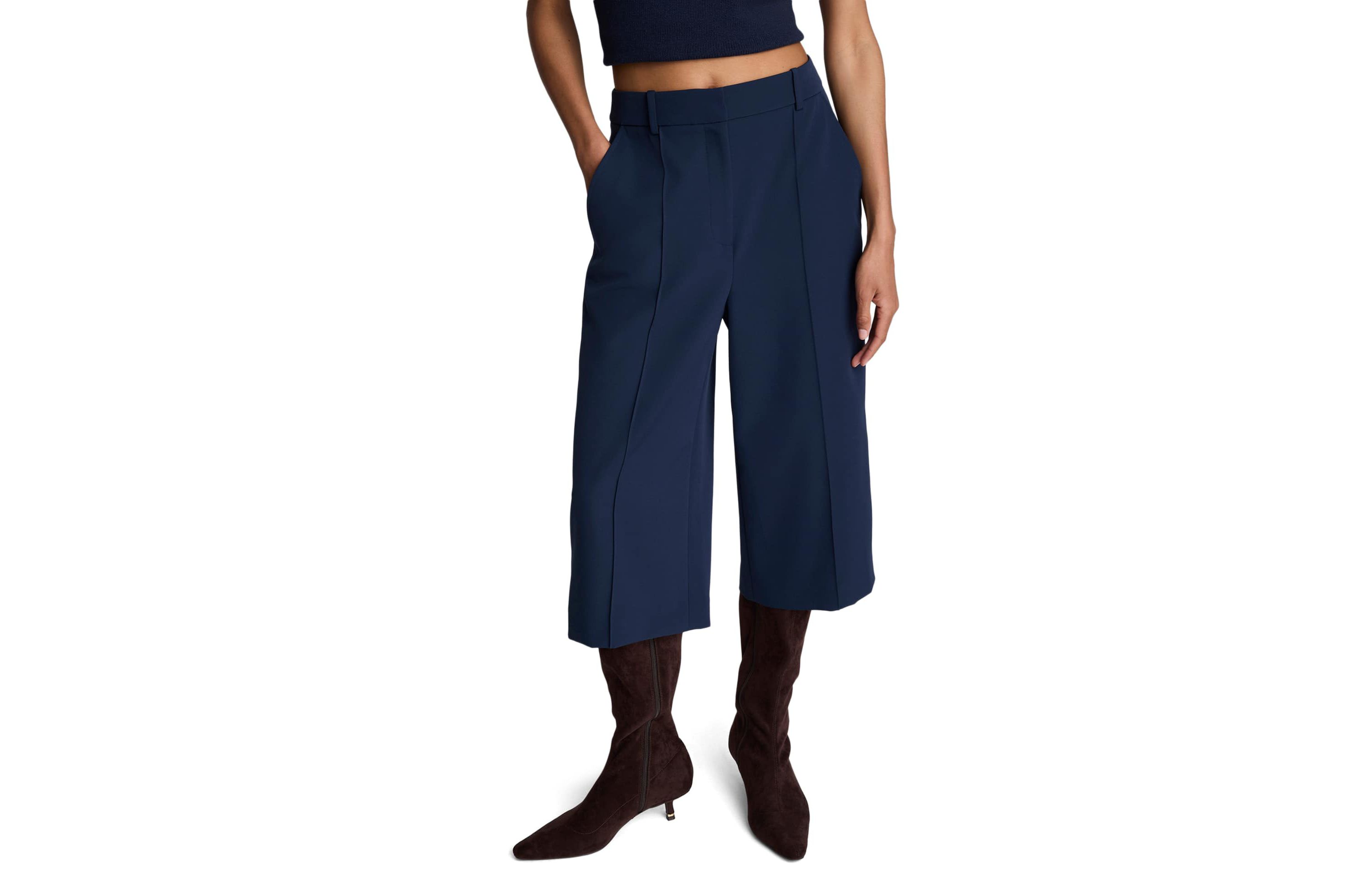 High Rise Pintuck Culotte