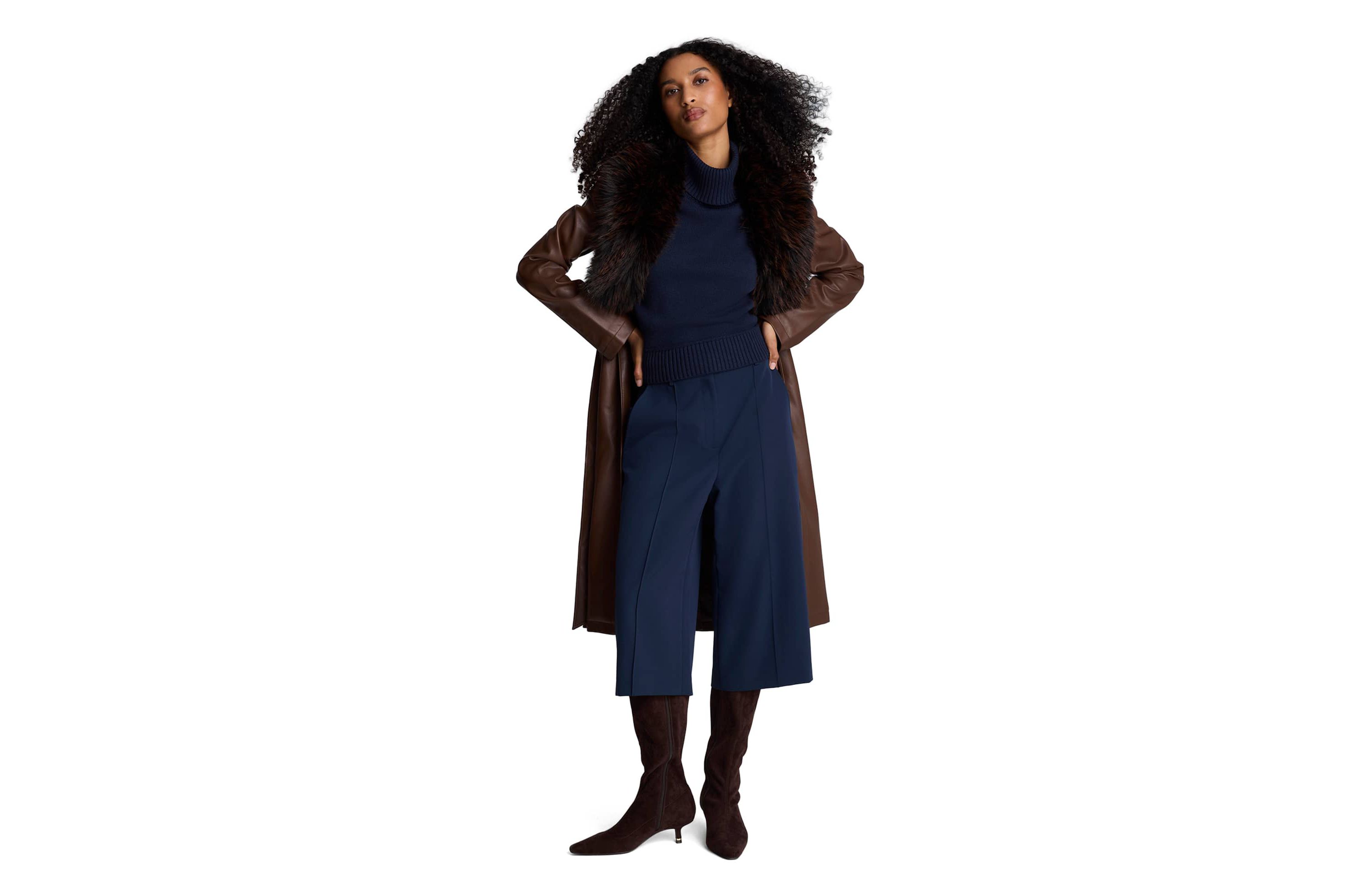 High Rise Pintuck Culotte