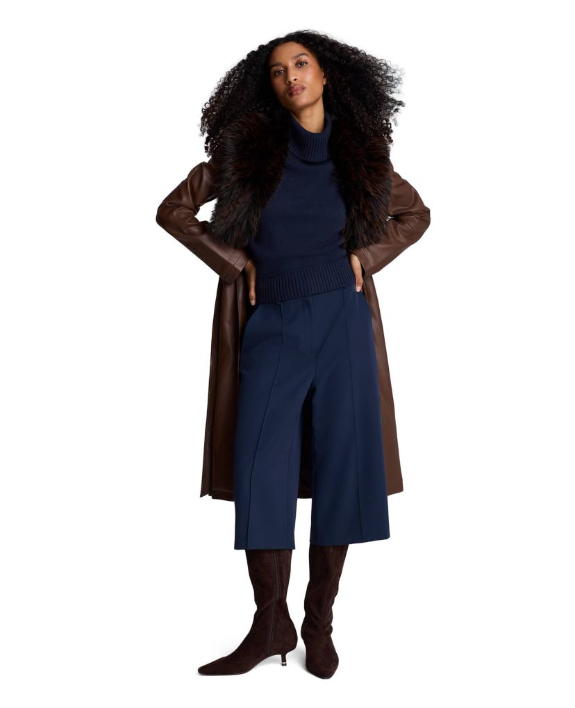 High Rise Pintuck Culotte