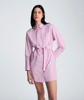 Kenneth Cole Women's Short Drop Shoulder Shirt Dress, Pink, 4