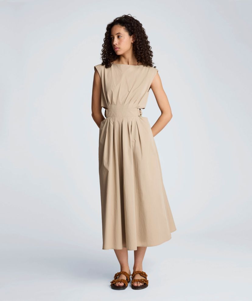 beige champagne bridesmaid dress Cowl Asymmetrical Satin Bridesmaid Dress main image 1