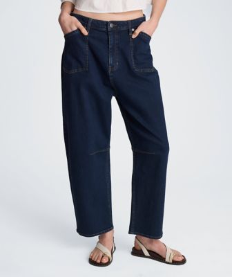 Kenneth Cole Women's High Rise Fly Front Barrel Crop Pant, 6