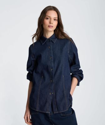 Kenneth Cole Women's Button Down Shirt with Stitching, Large