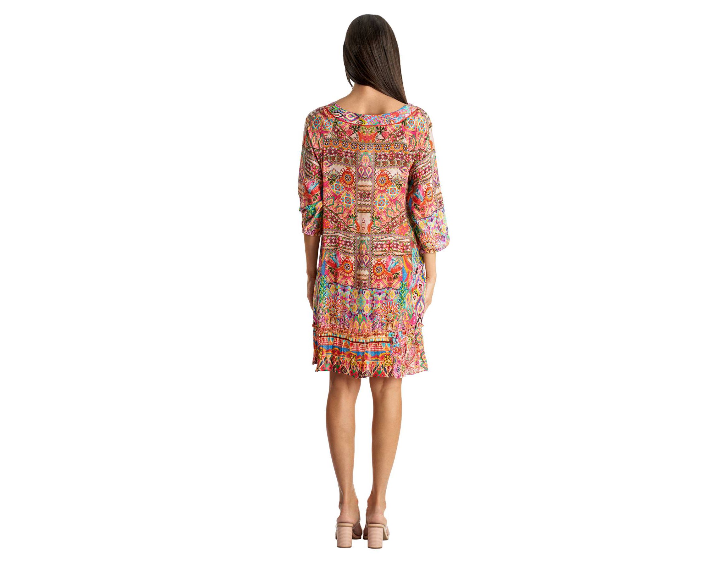 V neck 3/4 Sleeves Dress
