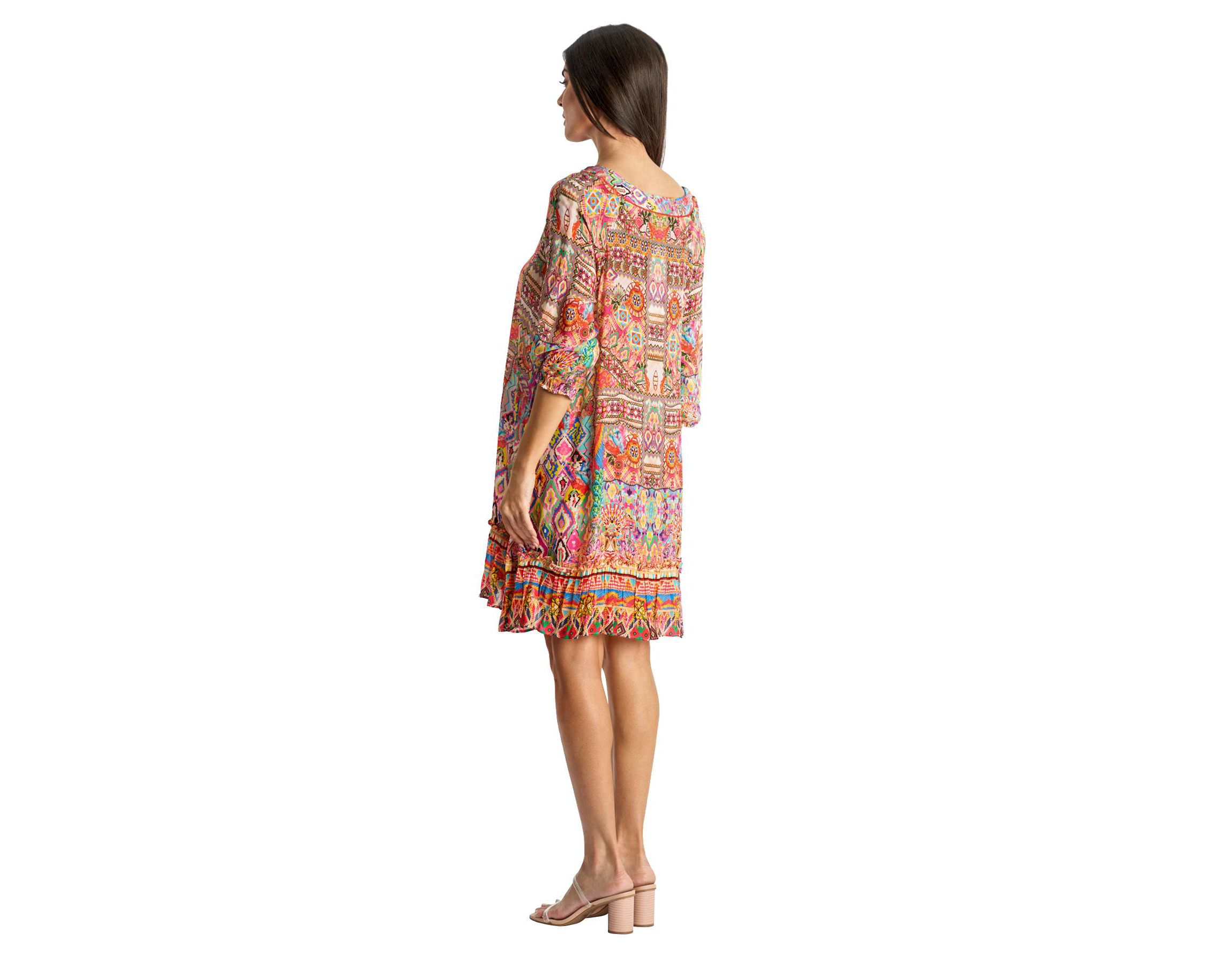 V neck 3/4 Sleeves Dress