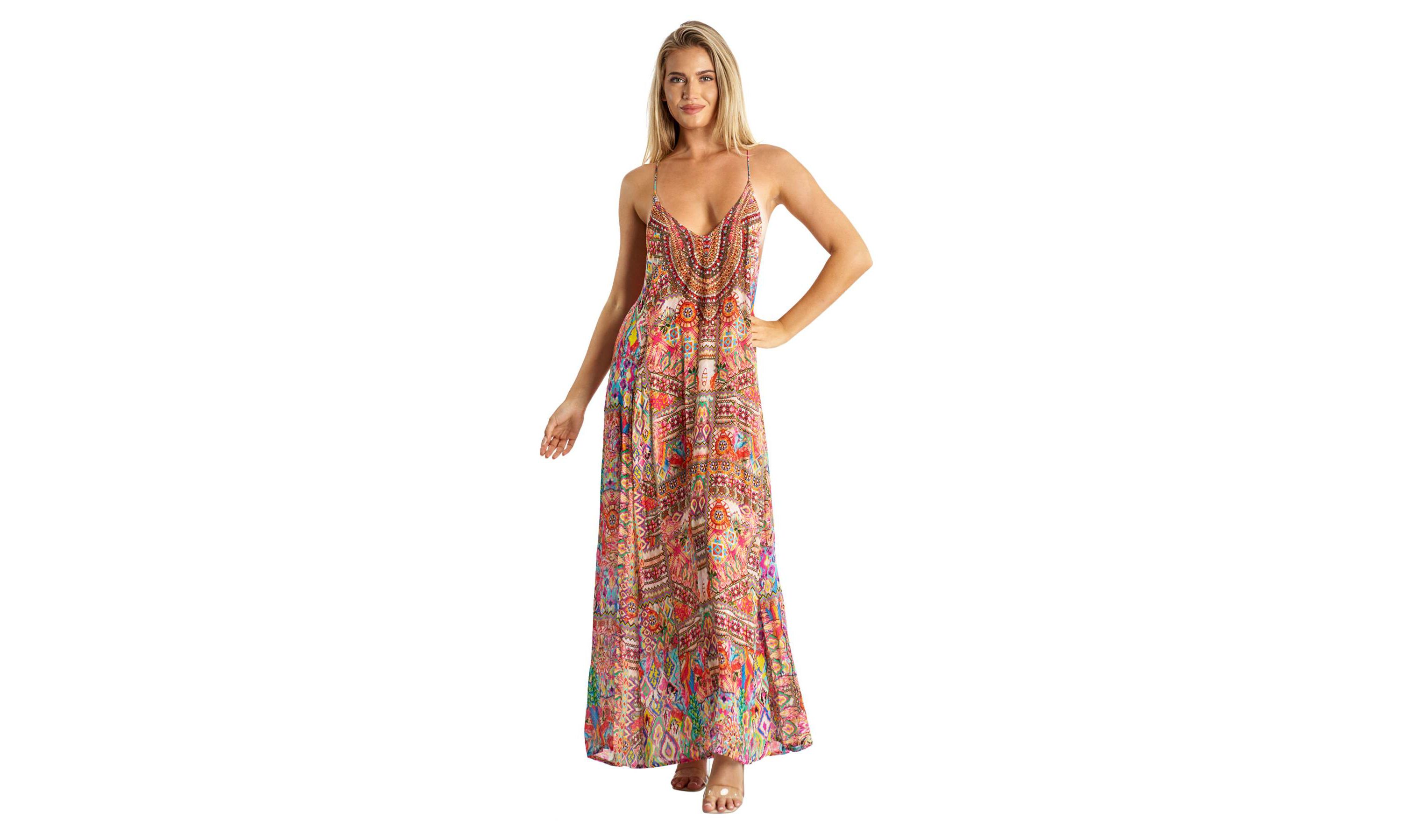 T Back Maxi Dress with Pockets