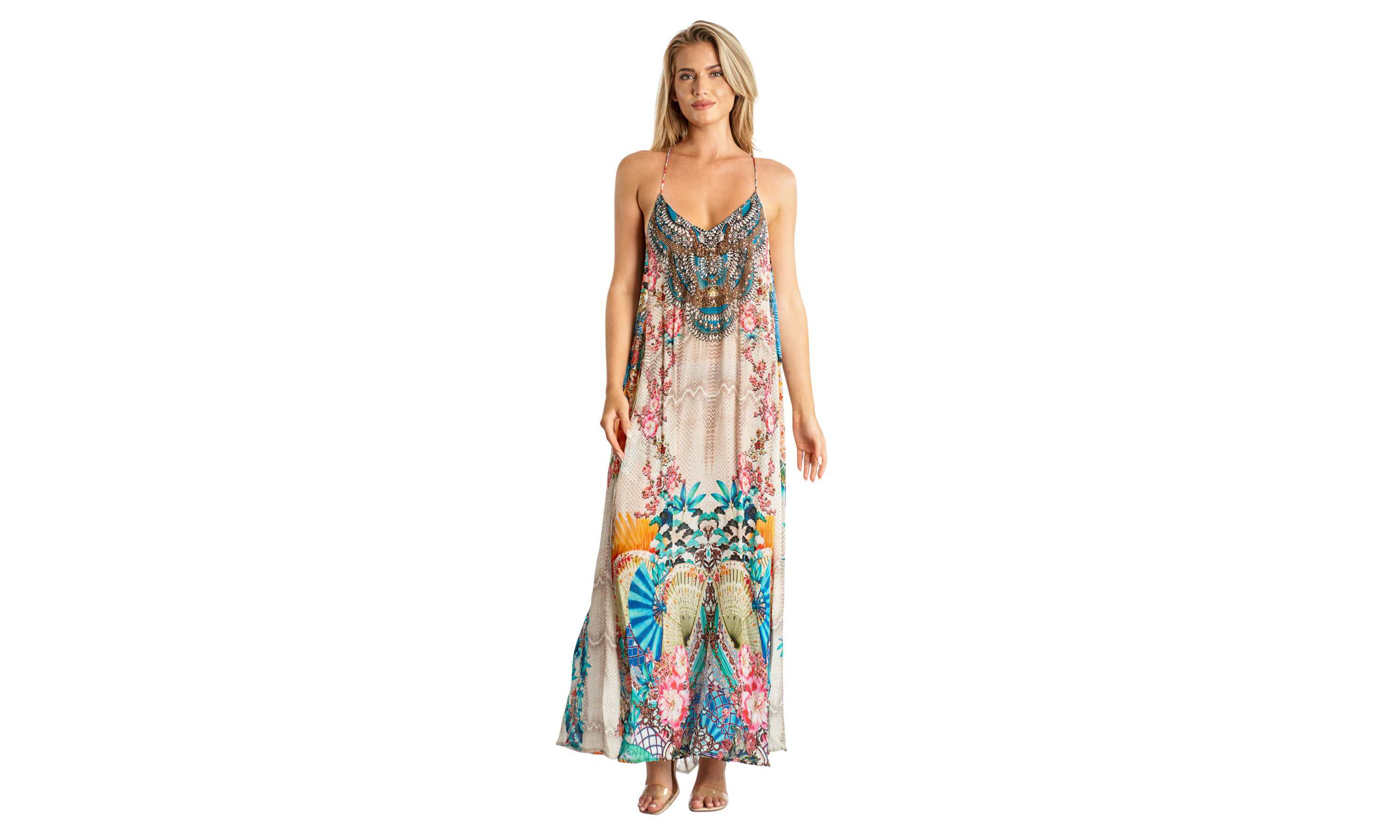 T Back Maxi Dress with Pockets