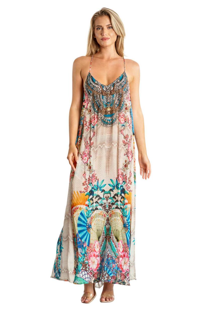 T Back Maxi Dress with Pockets