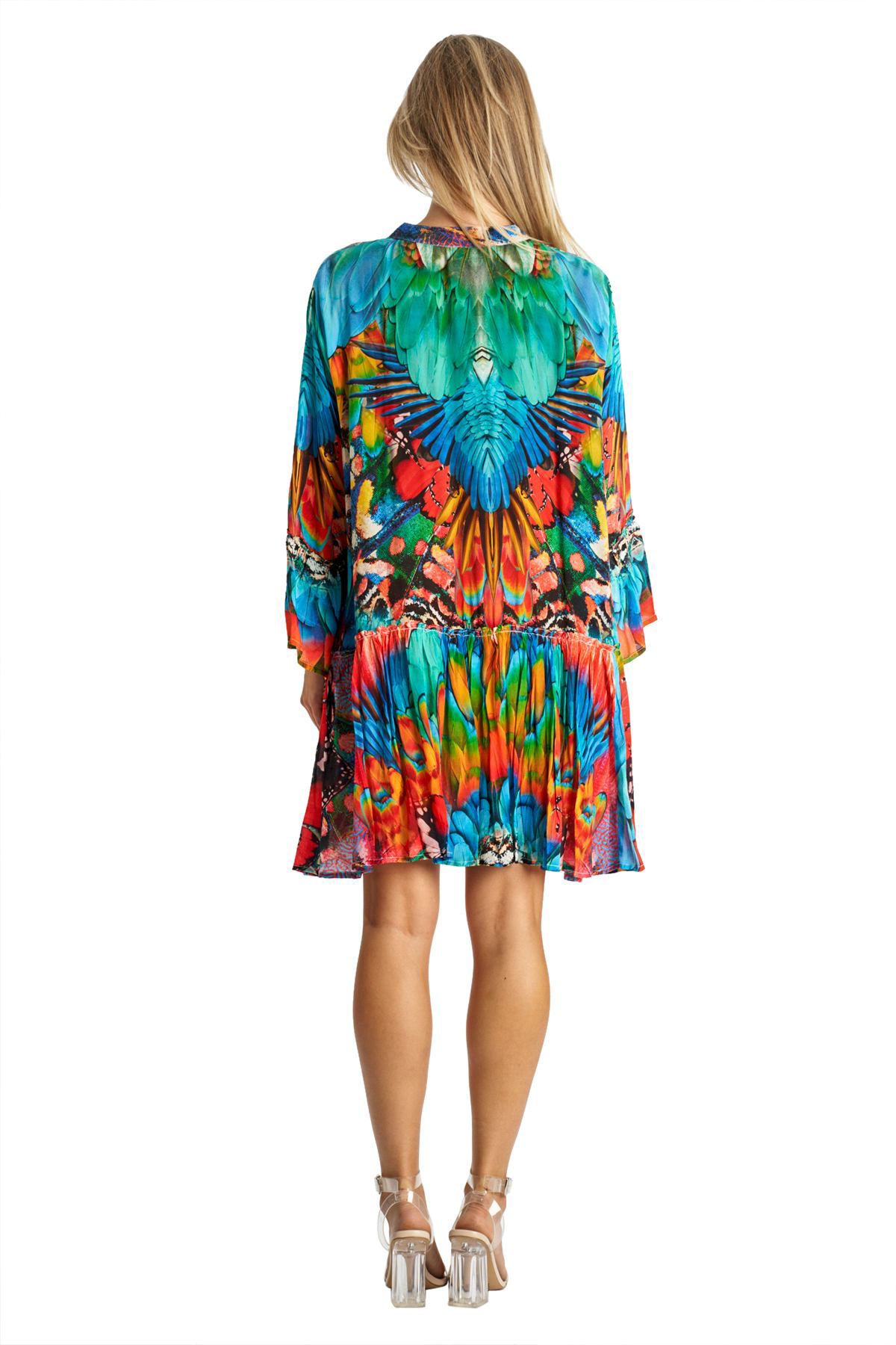 Short V neck dress with Long Sleeves