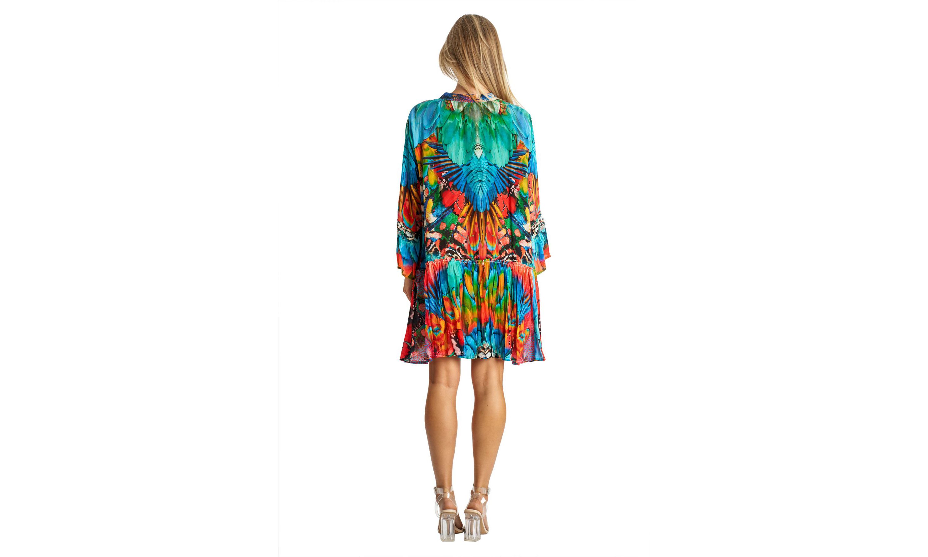 Short V neck dress with Long Sleeves