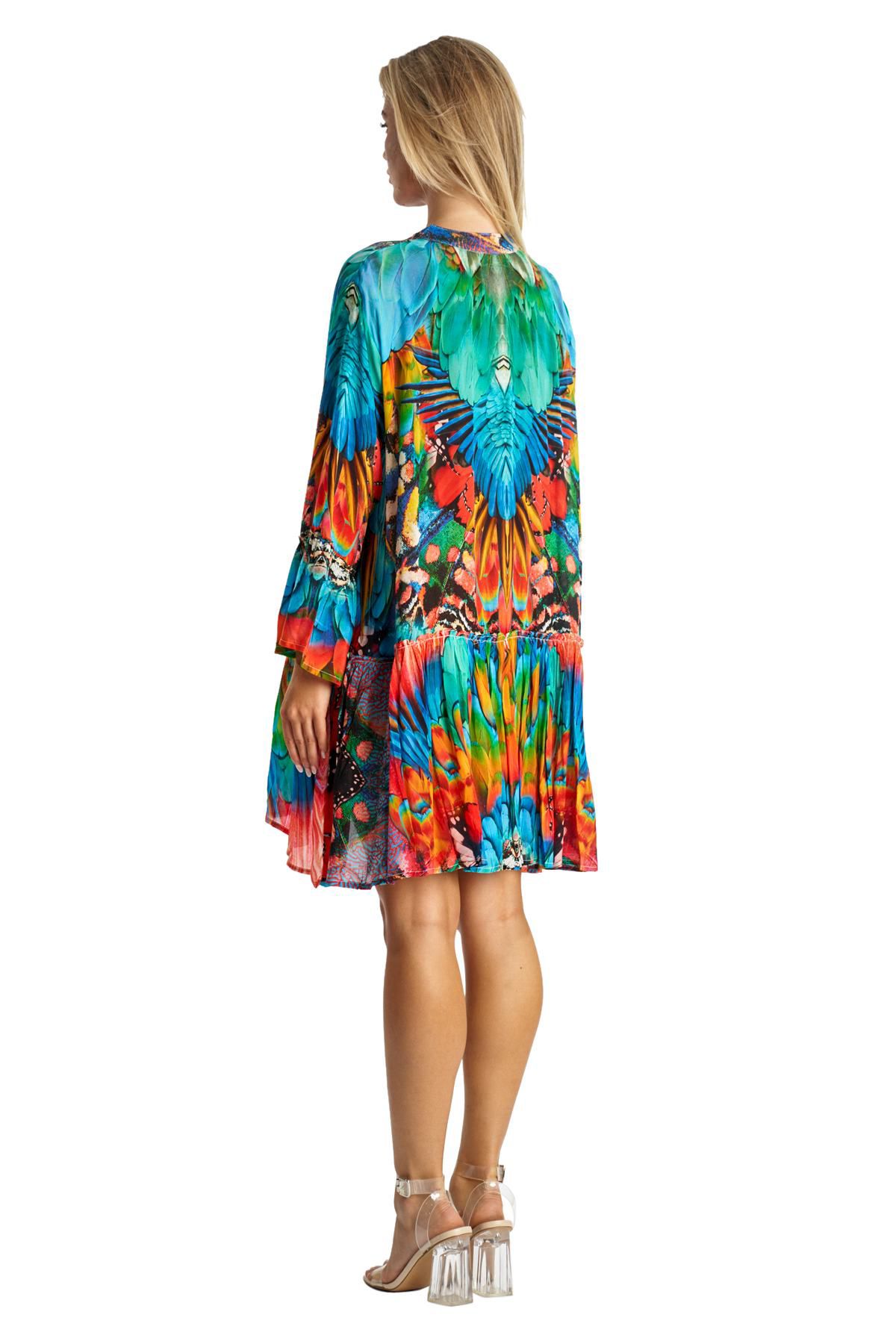 Short V neck dress with Long Sleeves