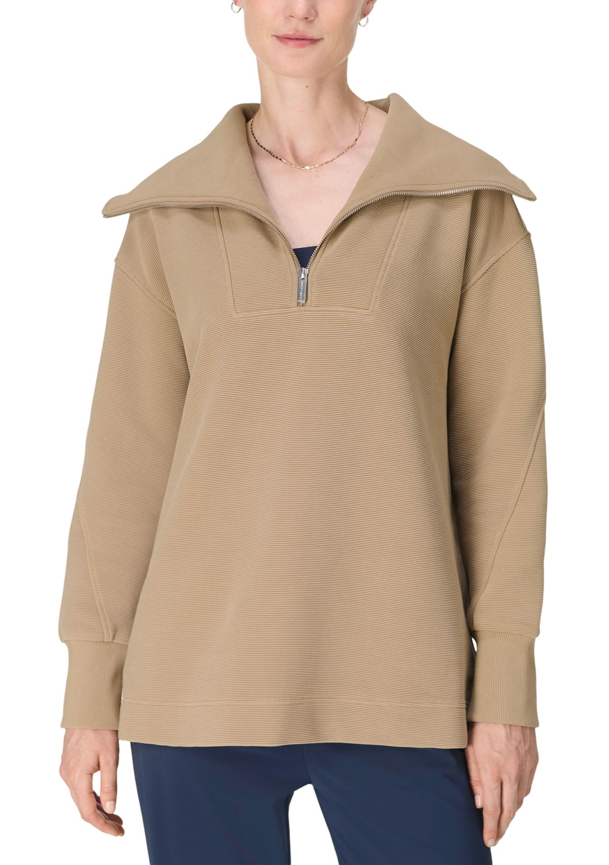 Womens Peaceful Rib Half Zip Sweatshirt 