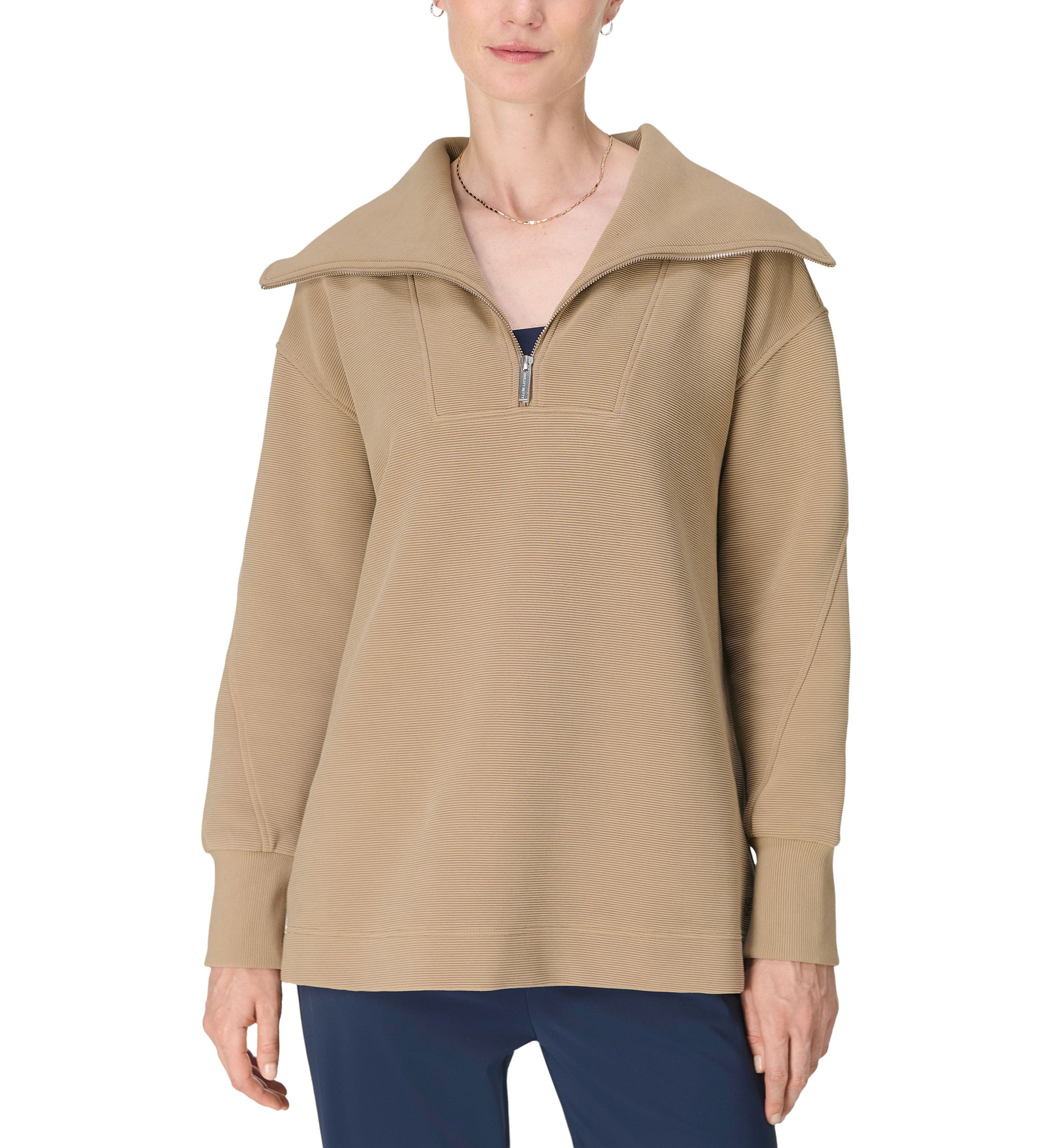 Womens Peaceful Rib Half Zip Sweatshirt 