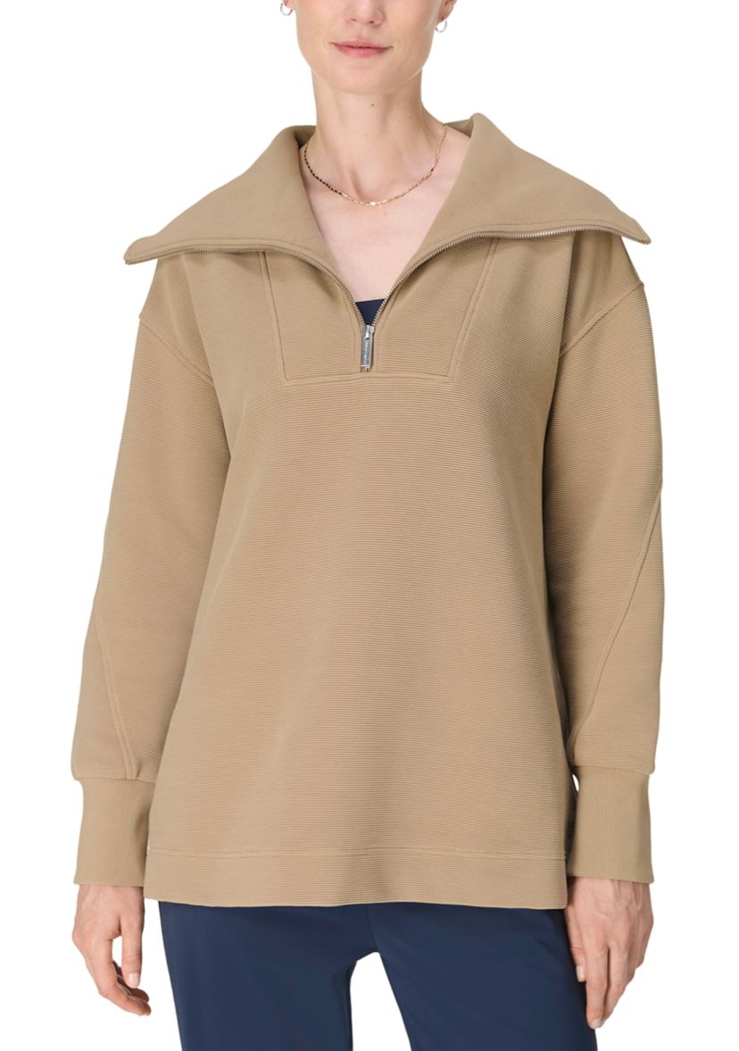Womens Peaceful Rib Half Zip Sweatshirt 
