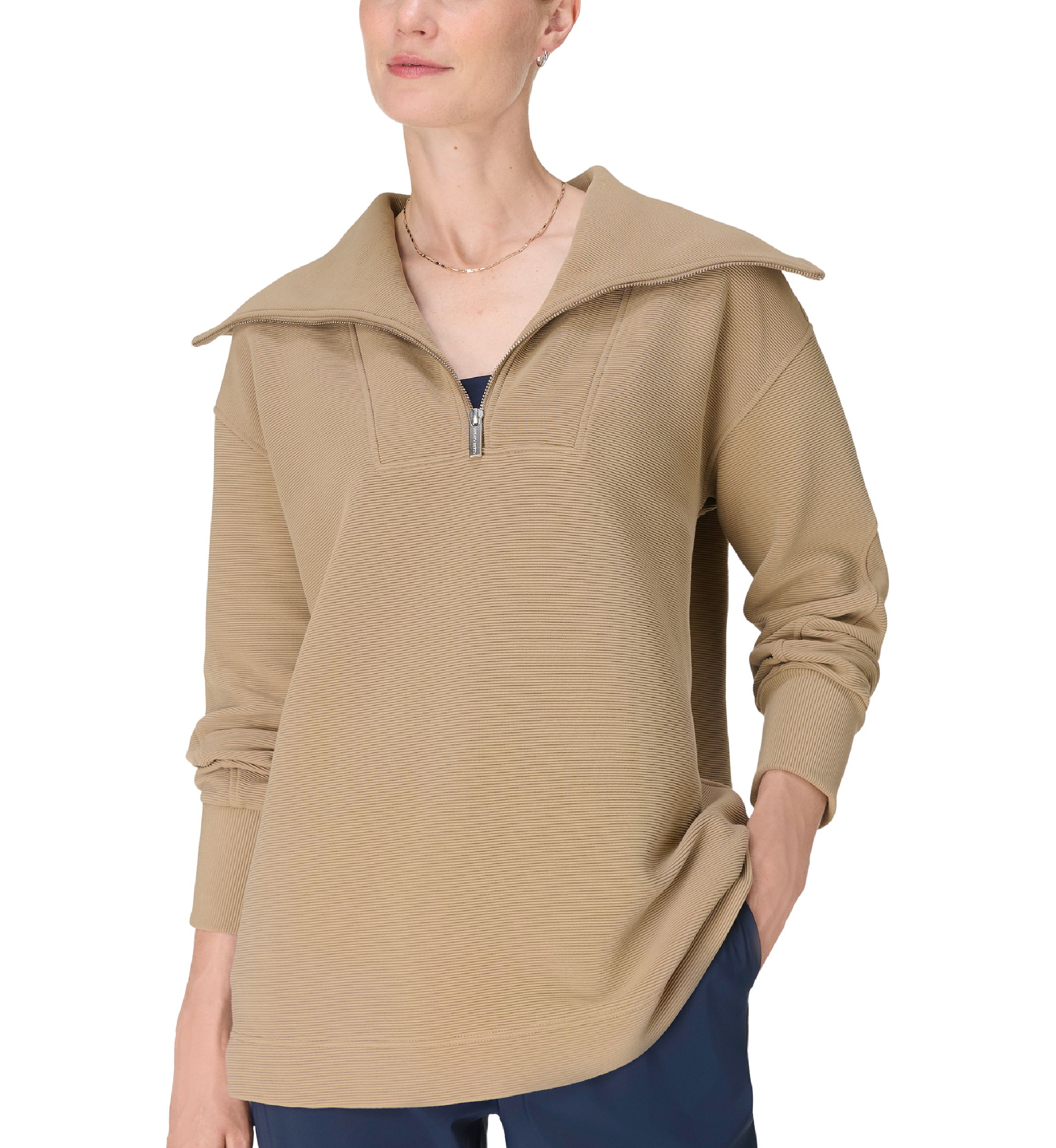 Womens Peaceful Rib Half Zip Sweatshirt 