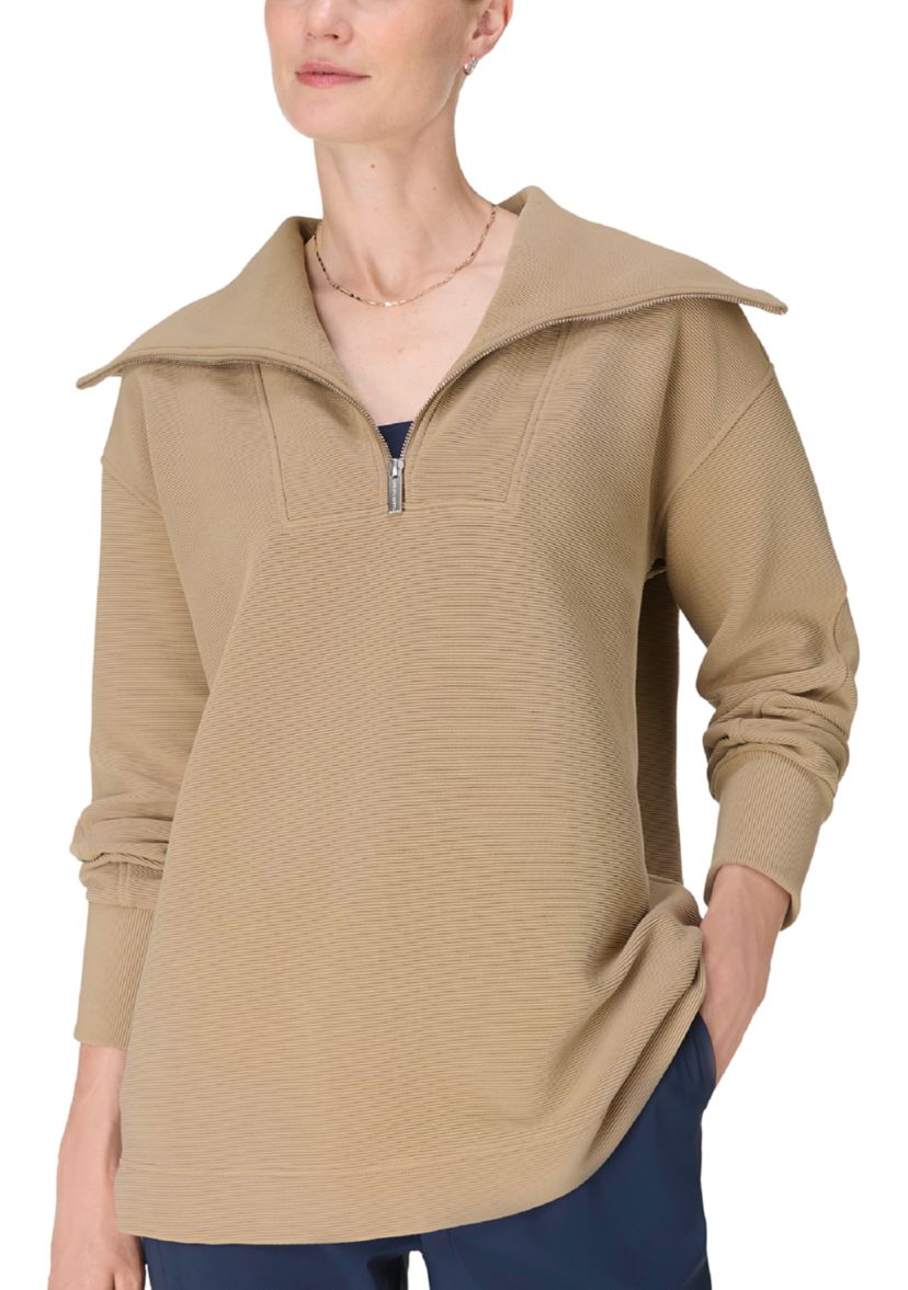 Womens Peaceful Rib Half Zip Sweatshirt 