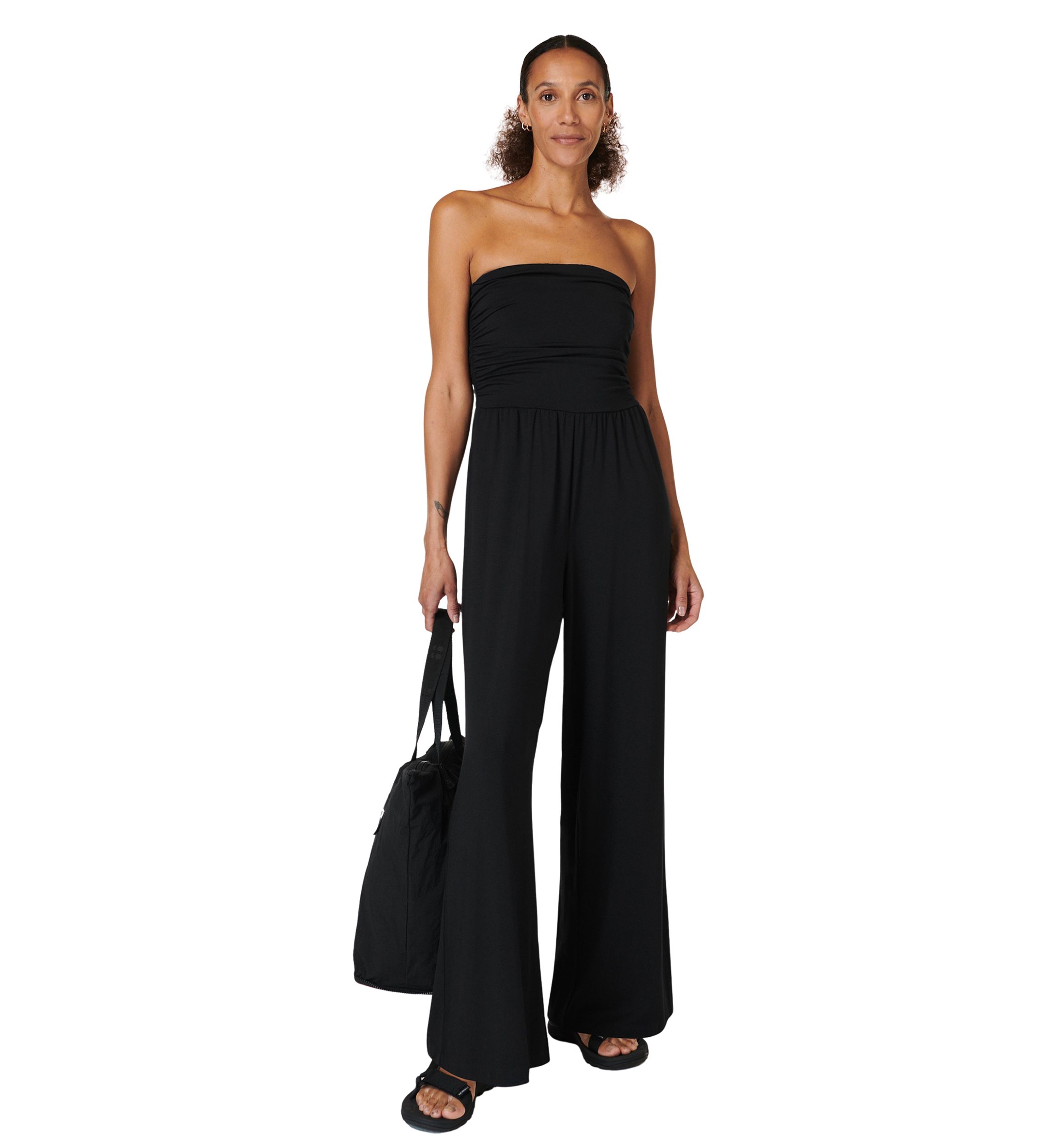 Womens Modal Wide Leg Jumpsuit