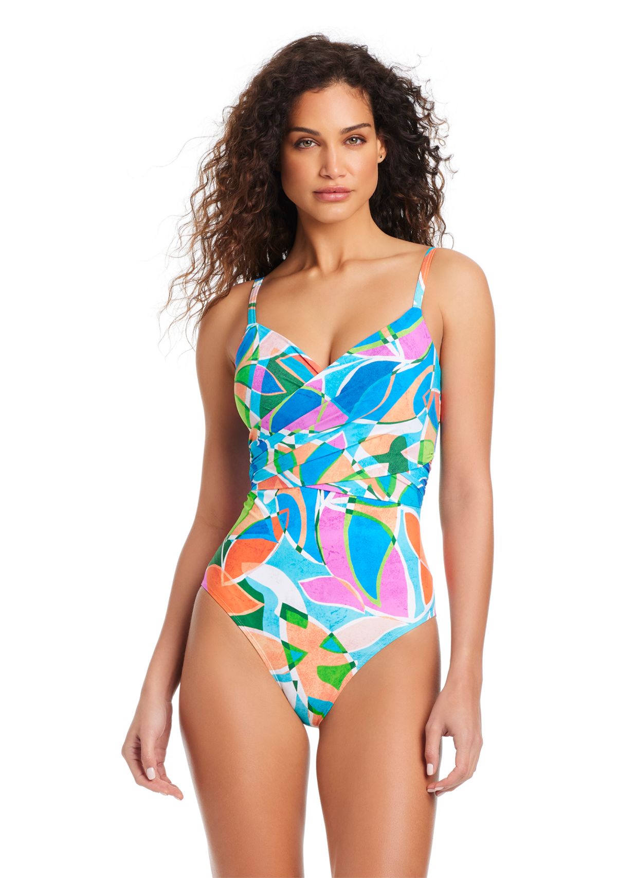 Captiva Island Draped Swim One Piece Swimsuit