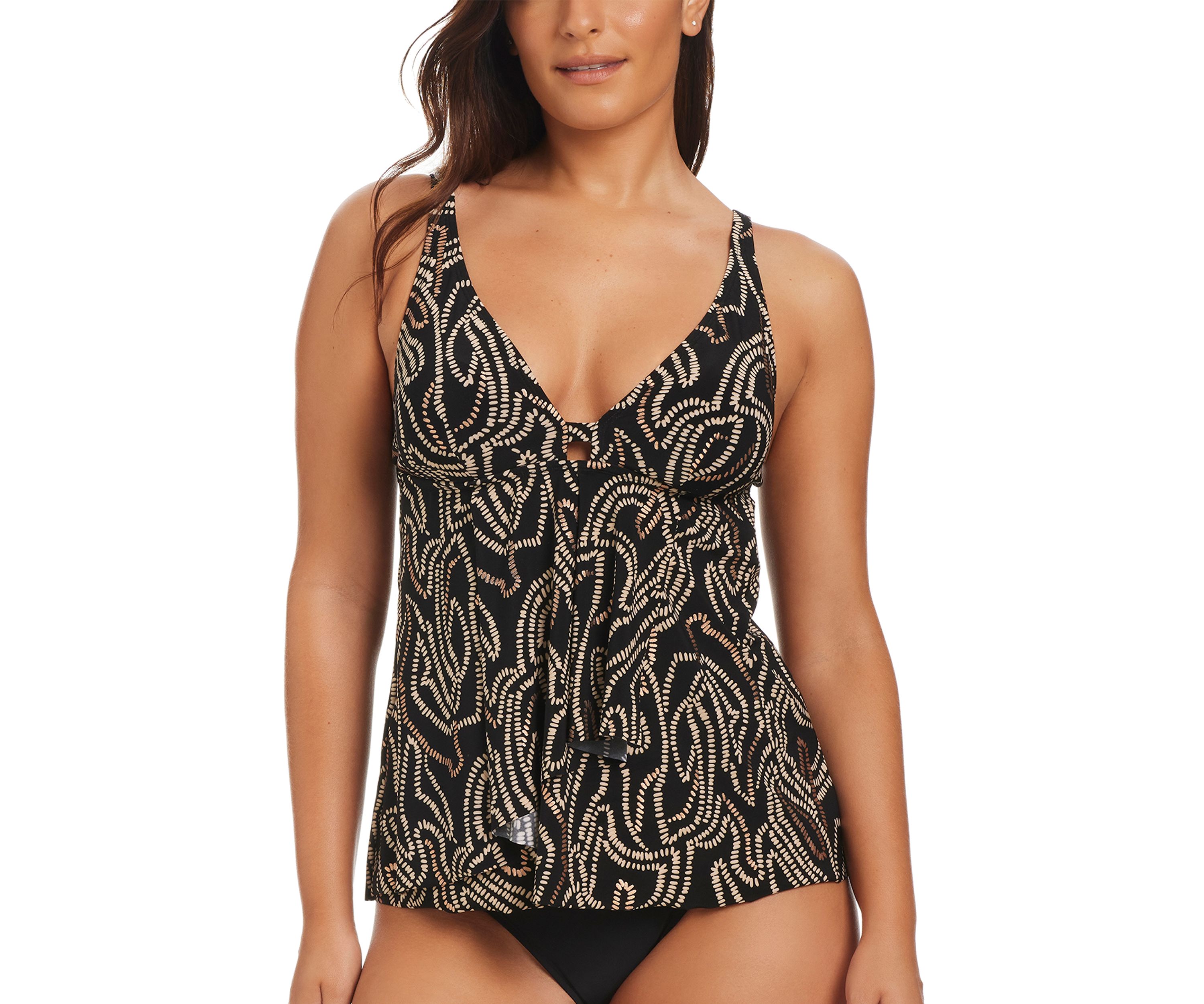 Foil Me Once Cascade Tankini Swim Top 