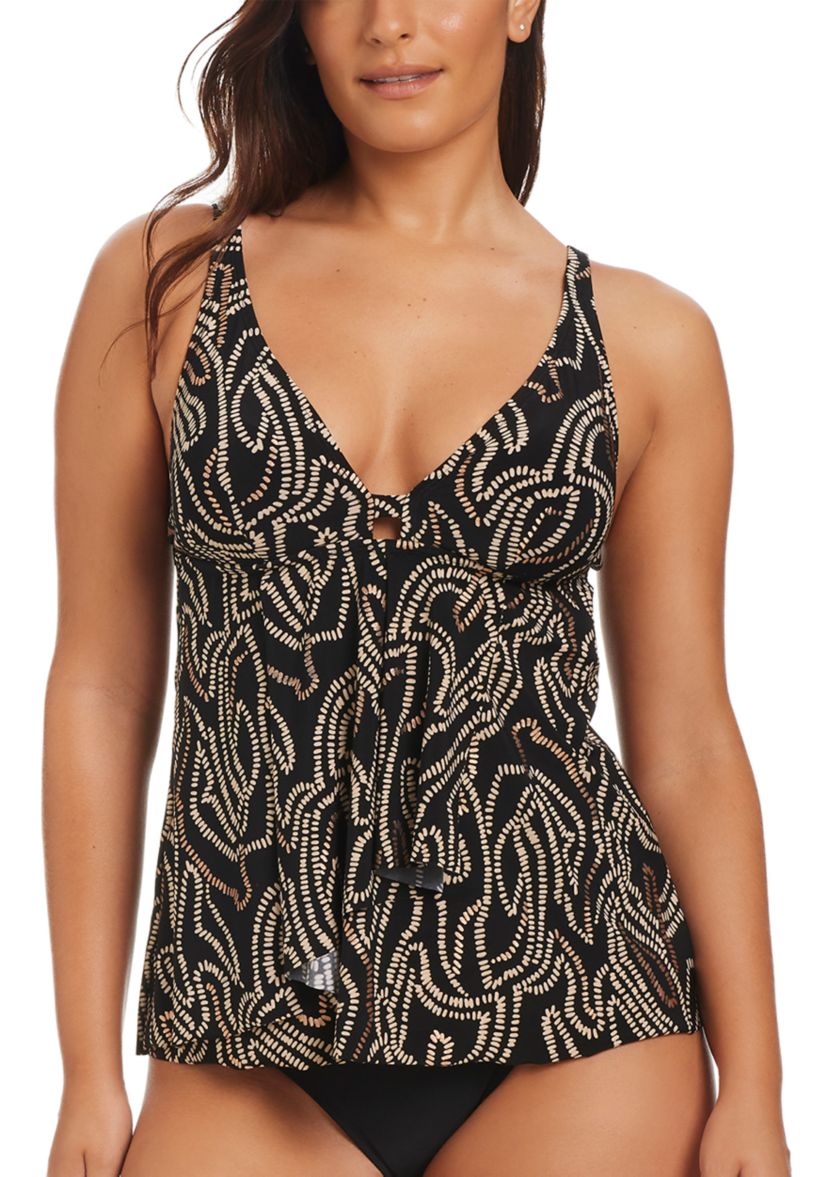 Foil Me Once Cascade Tankini Swim Top 