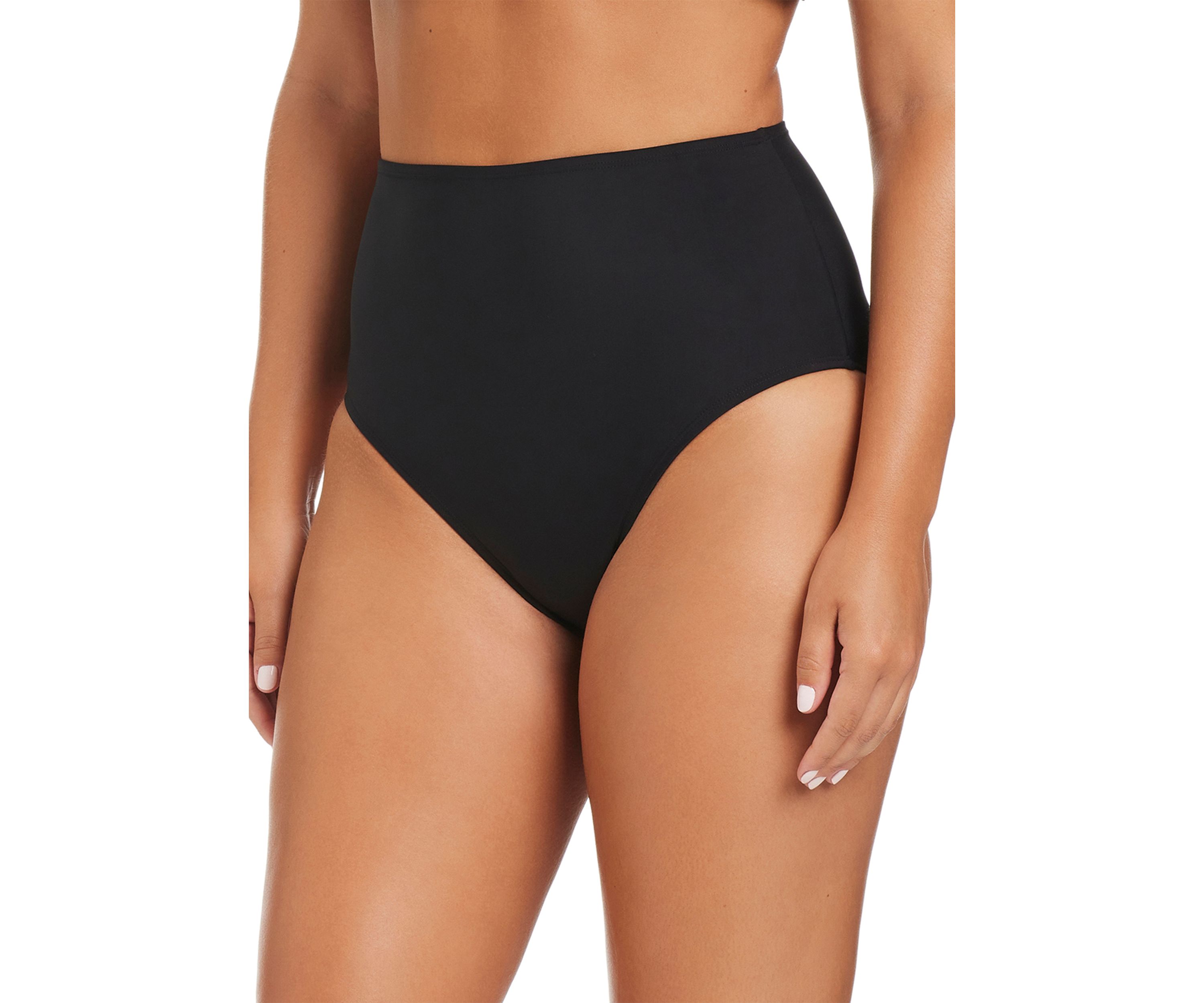 Solid Essentials High Waist Swim Bottoms