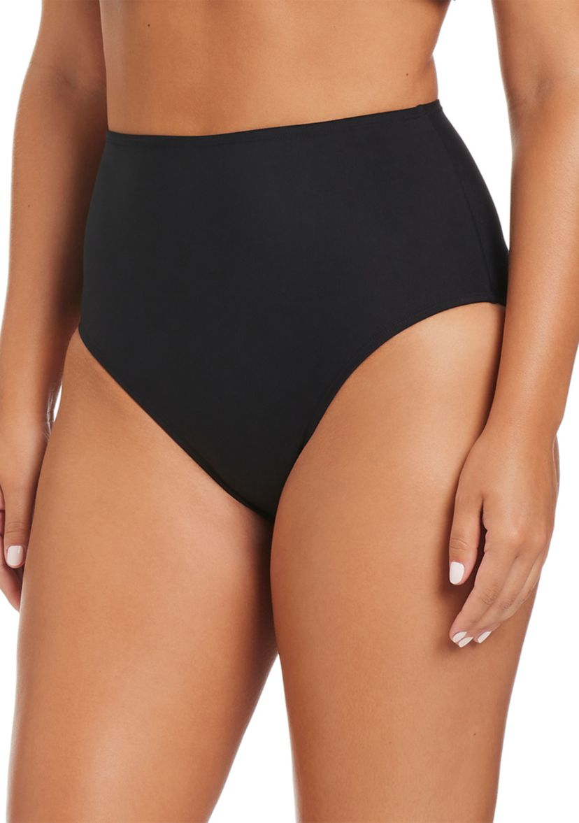 Solid Essentials High Waist Swim Bottoms