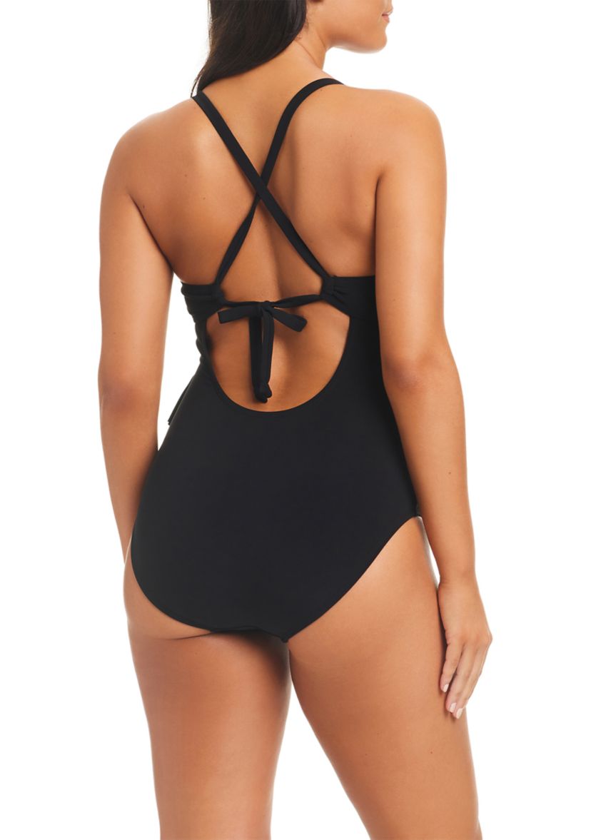 Solid Essentials Ruffle Tier One Piece Swimsuit