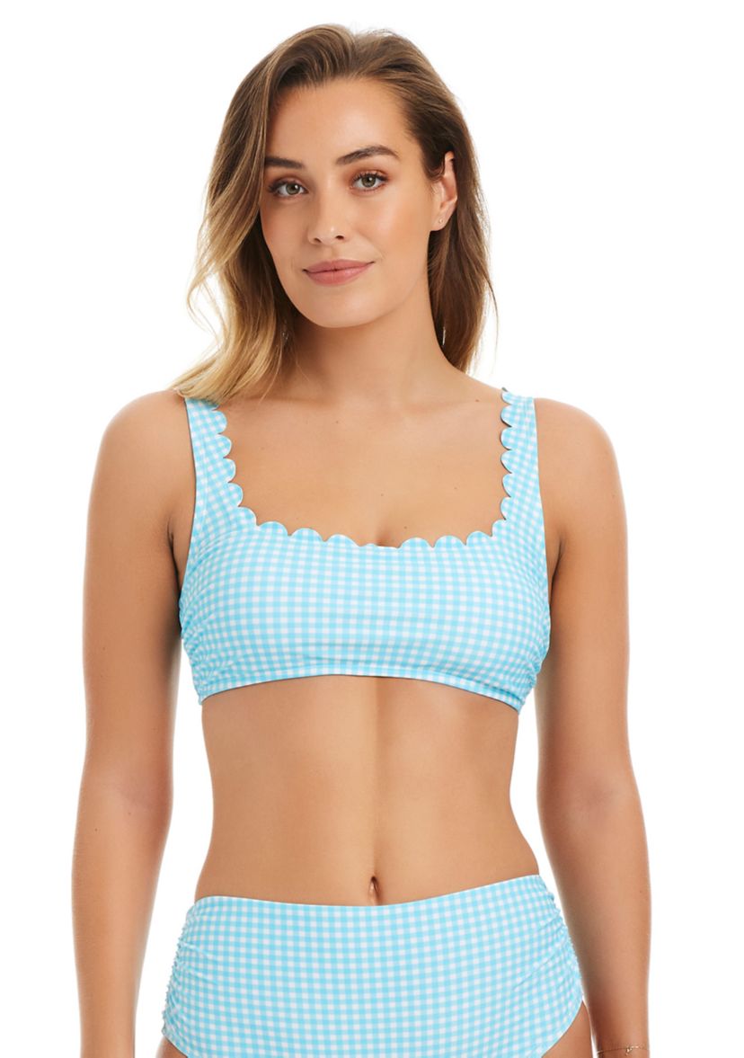 Lifes a Picnic Scalloped Bra Swim Top