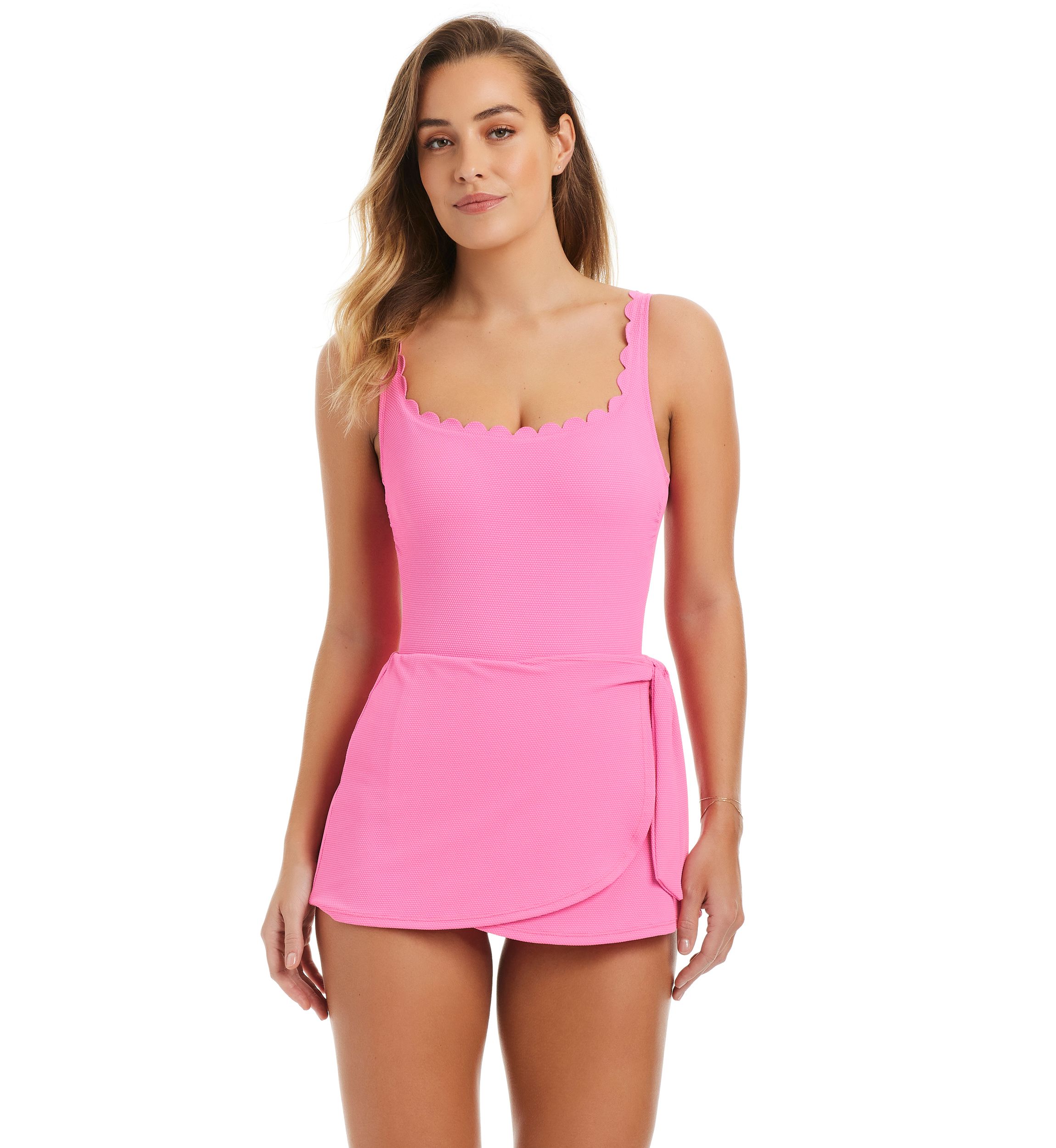 open lace back dress Hot Pink Cut-Out One Piece Swimsuit - Vacation Ready