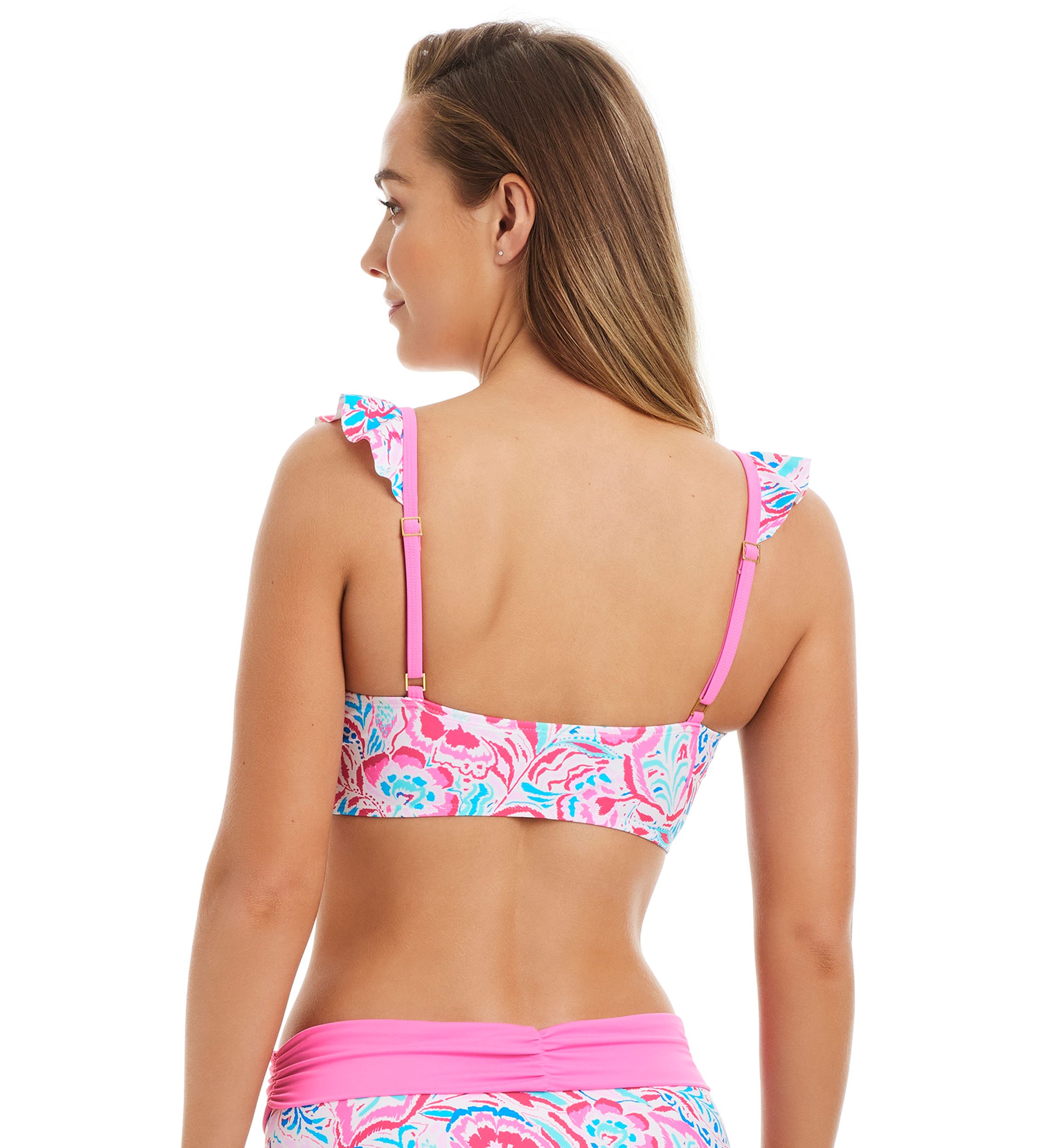 Superbloom Ruffle Neck Bra Swim Top