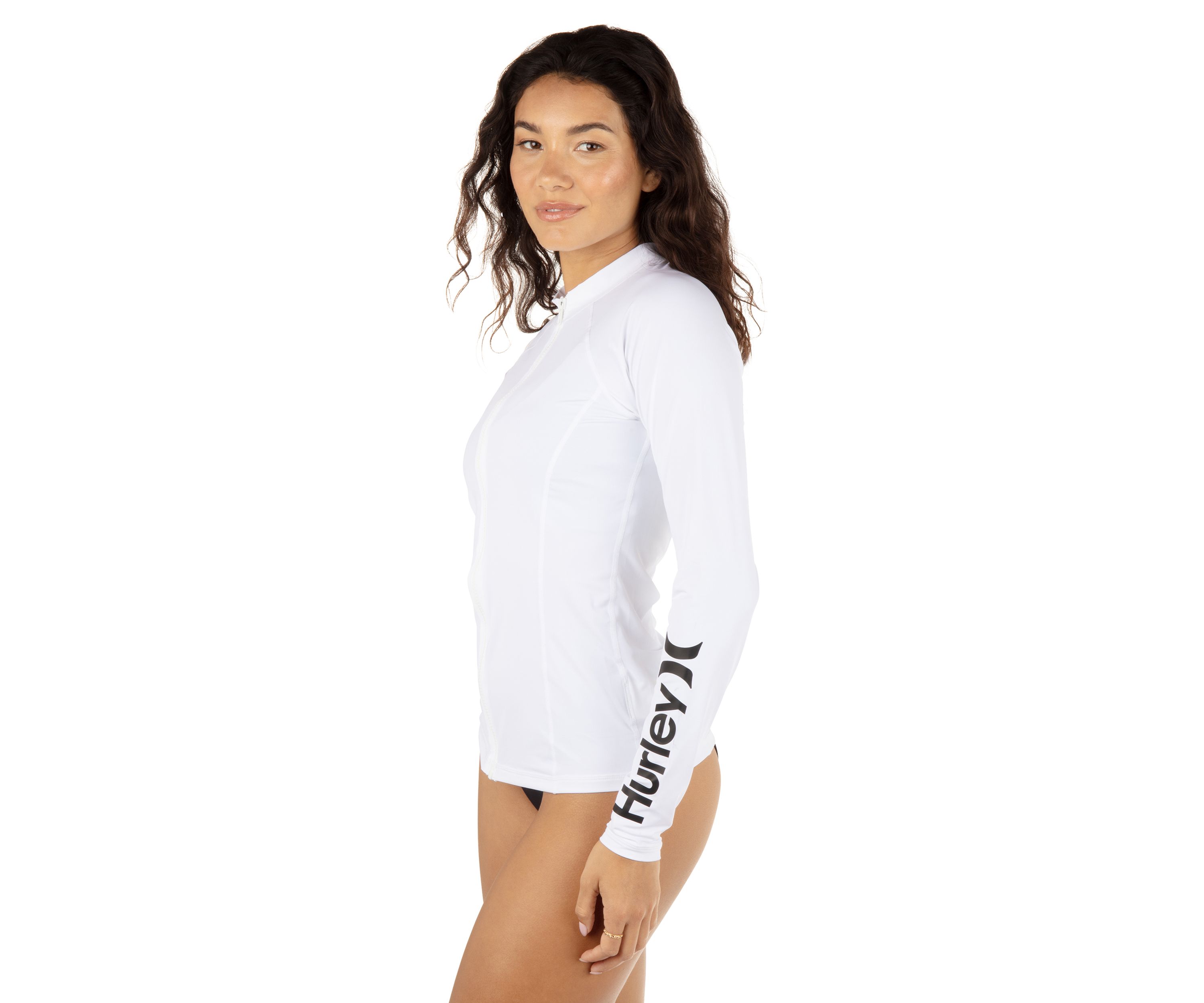 Womens Long Sleeve Zip Rashguard Top